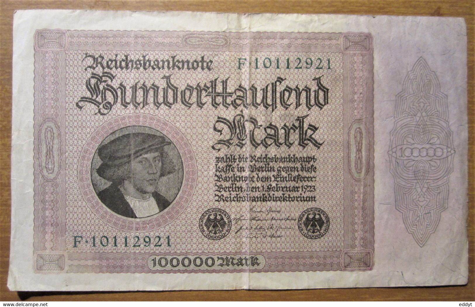 · Billet, Allemagne, 10.000 Mark  -  Ft: 19 X 11,5 Cm - 1923 - 100.000 Mark