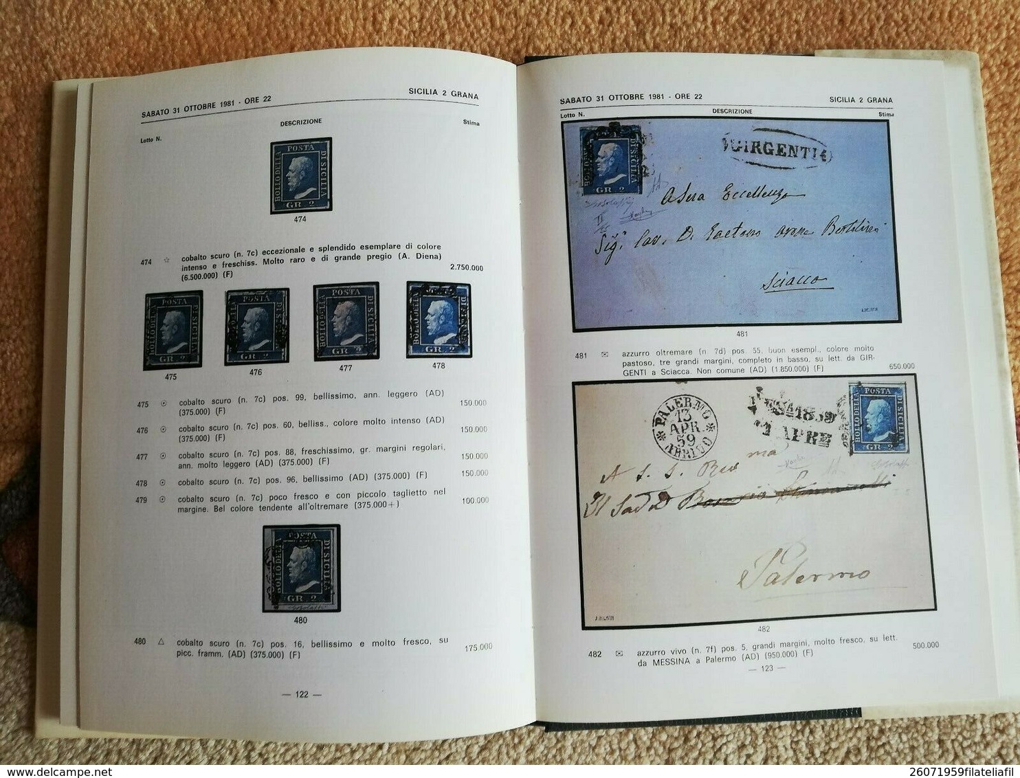 LA COLLEZIONE FILATELICA IGNAZIO MORMINO DEL BANCO DI SICILIA ASTA PUBBLICA DEL 30-31 OTTOBRE 1981 - Philately And Postal History