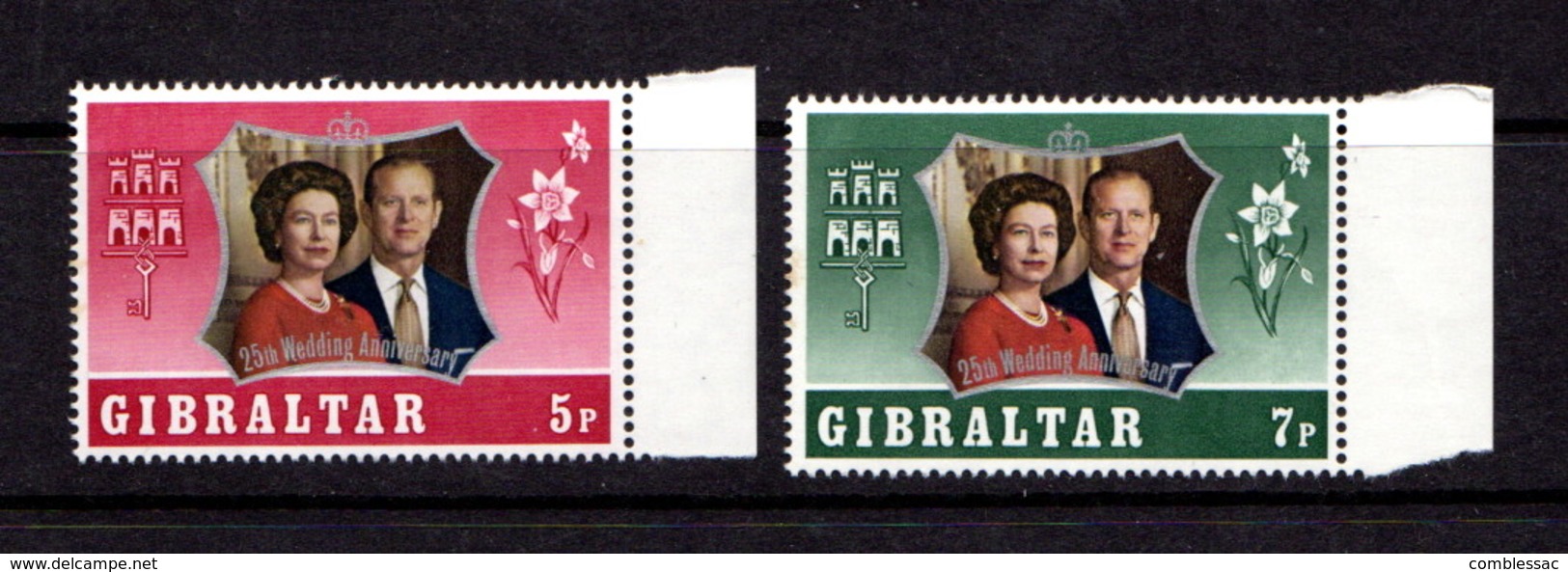 GIBRALTAR    1972    Royal  Silver  Wedding    Set  Of  2    MNH - Gibraltar