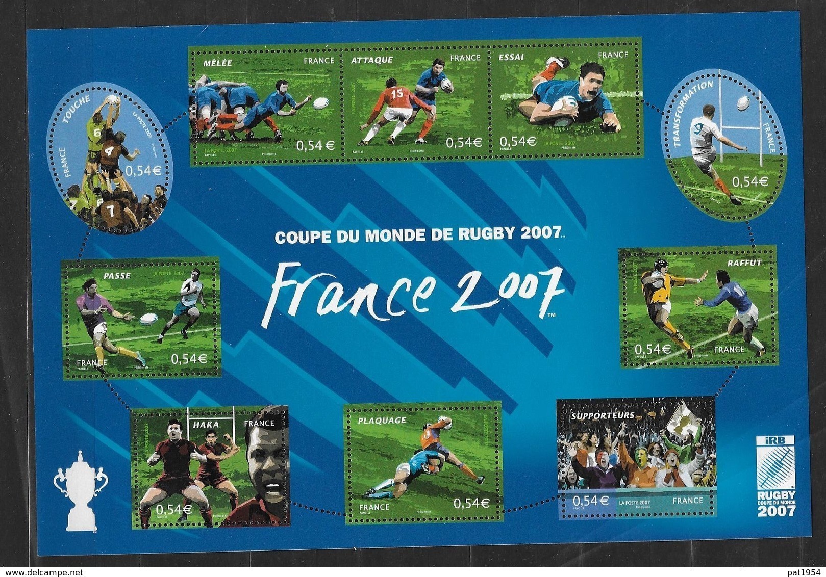 France 2007 Bloc Feuillet N° 110 Neuf Coupe Du Monde De Rugby à La Faciale - Neufs