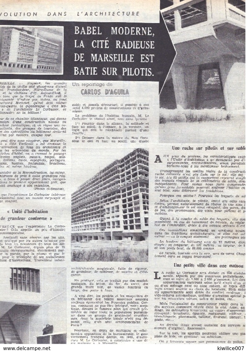 1949  MARSEILLE   La Cité Radieuse De Babylone Sur Pilotis - Zonder Classificatie