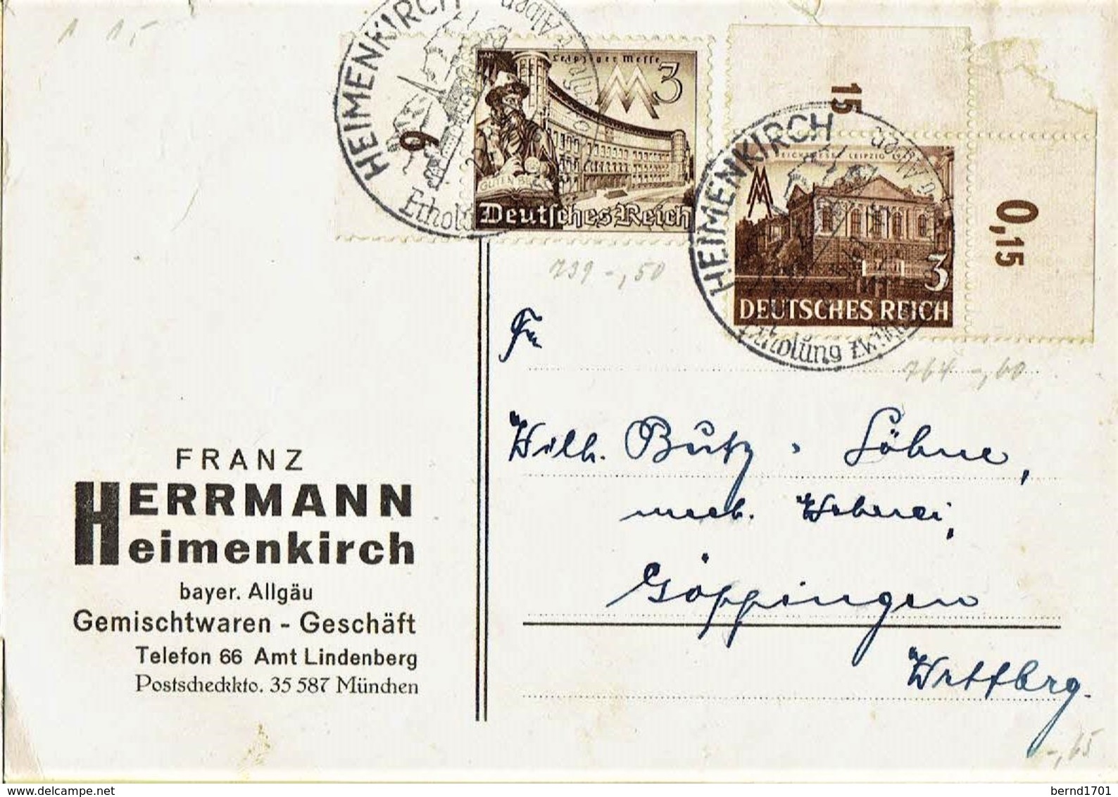 Deutsches Reich - Postkarte Echt Gelaufen / Postcard Used (A808) - Sonstige & Ohne Zuordnung