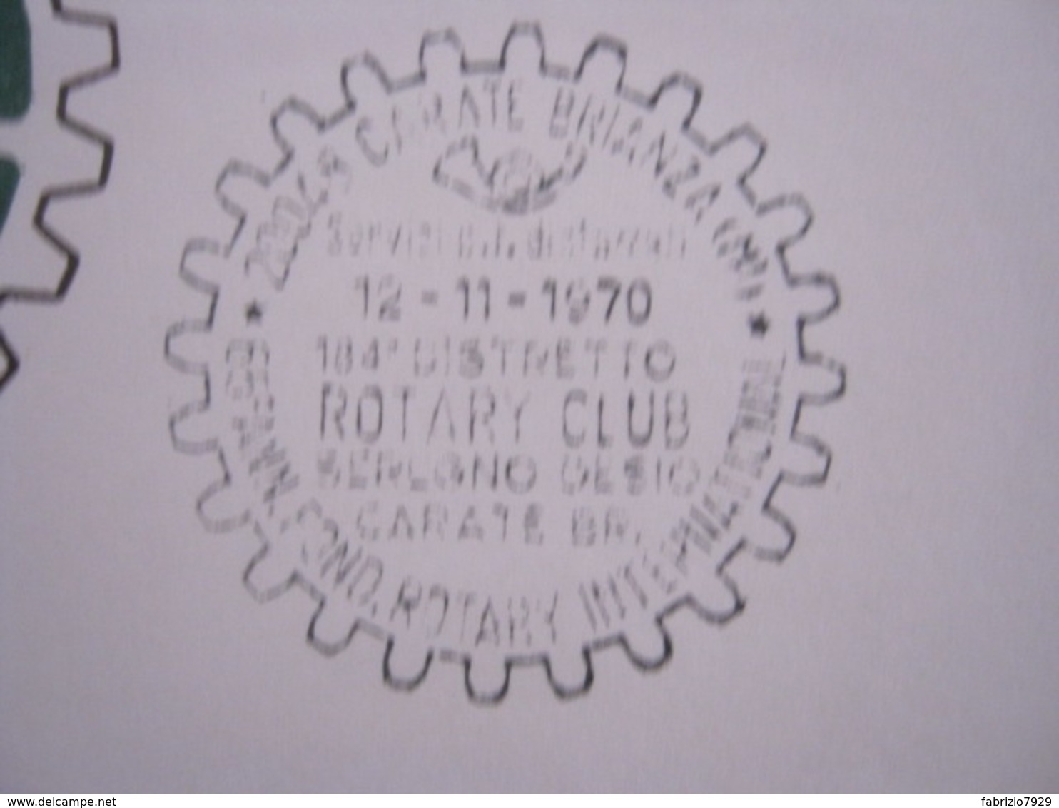 A.09 ITALIA ANNULLO - 1970 CARATE BRIANZA MILANO SEREGNO DESIO 65 ANNI ROTARY INTERNATIONAL - Rotary, Lions Club