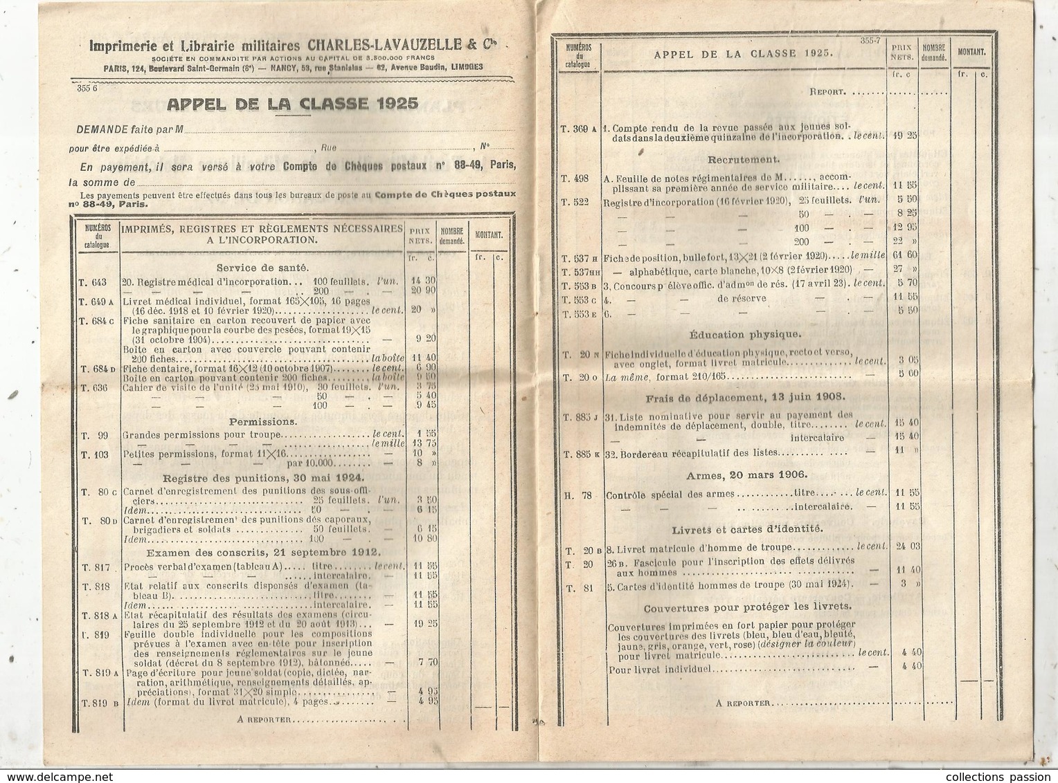 Militaria, Publicité,imprimerie Et Librairie Militaires Ch. Lavauzelle,Paris, Nancy, Limoges,12 Pp, 1925, Frais Fr 2.25e - Publicités