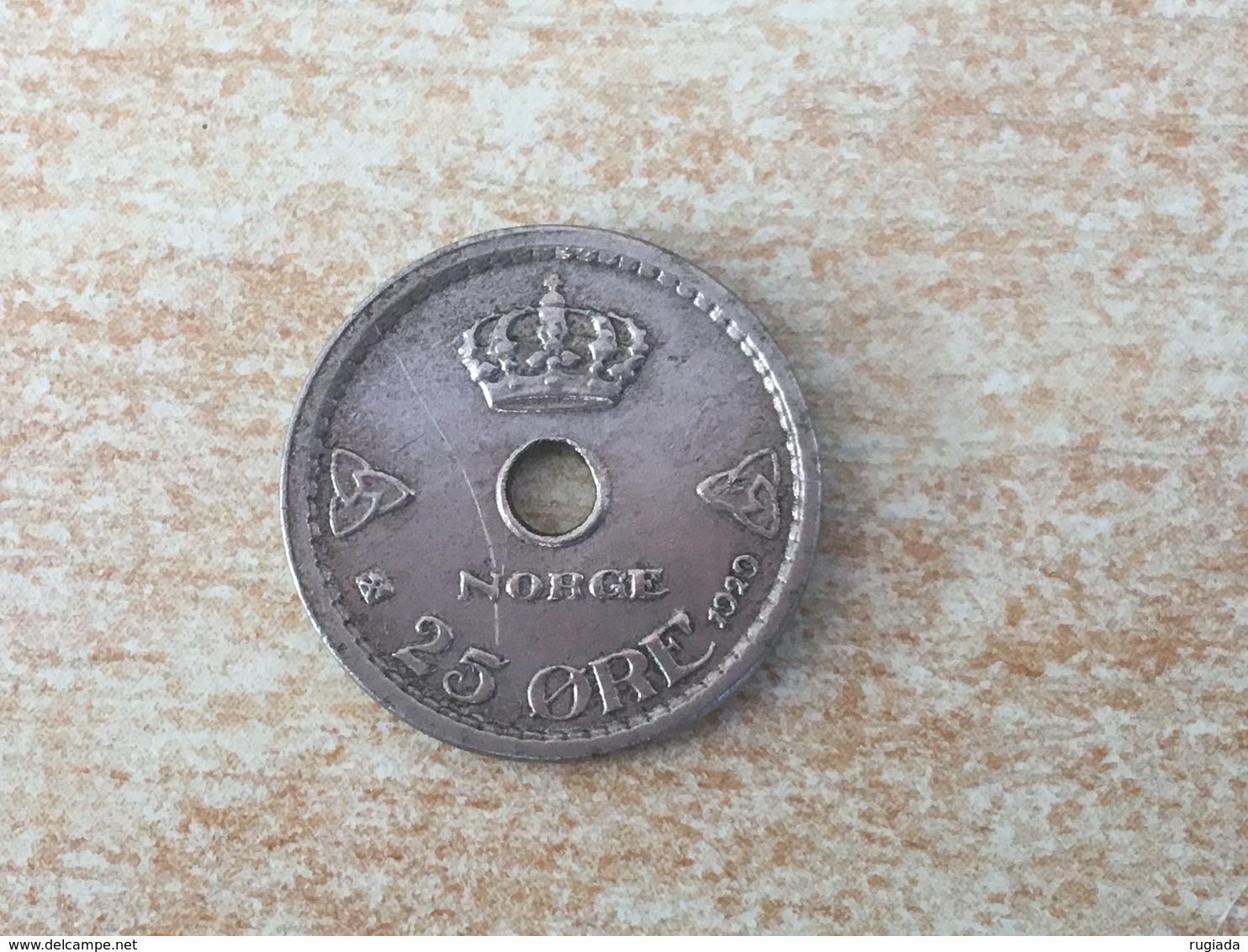 Rare Norway 1929 25 Ore Coin Uncleaned - Norway