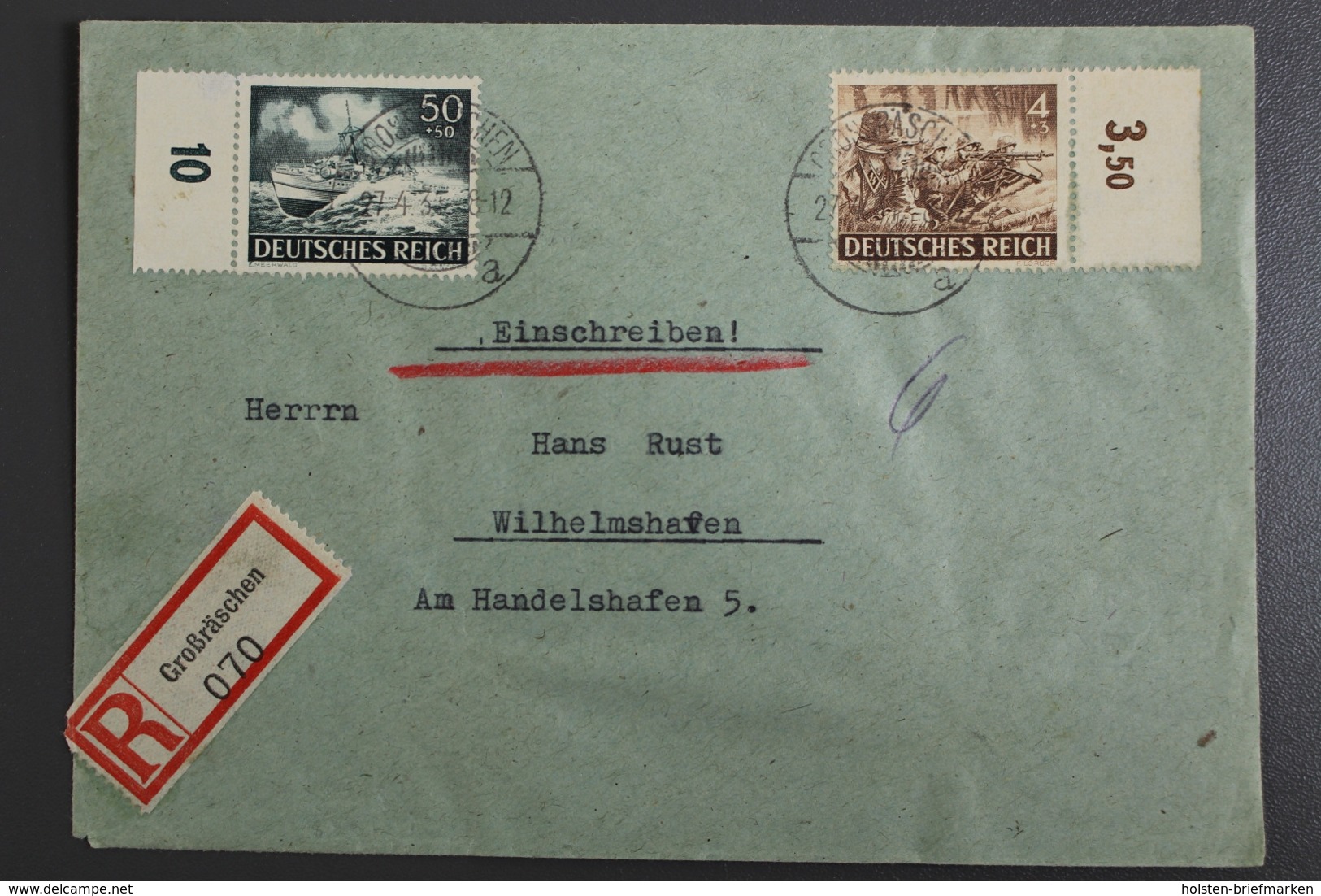 Deutsches Reich, MiNr. 832 + 842, EBF Ab Großräschen - Briefe U. Dokumente