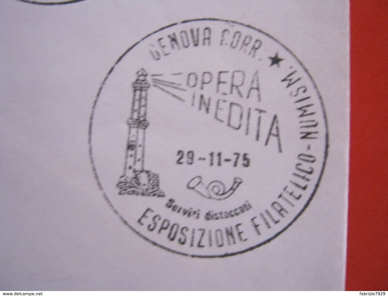 A.09 ITALIA ANNULLO - 1975 GENOVA FARO LA LANTERNA ESPOSIZIONE FILATELICA OPERA INEDITA ARCHITETTURA - Lighthouses