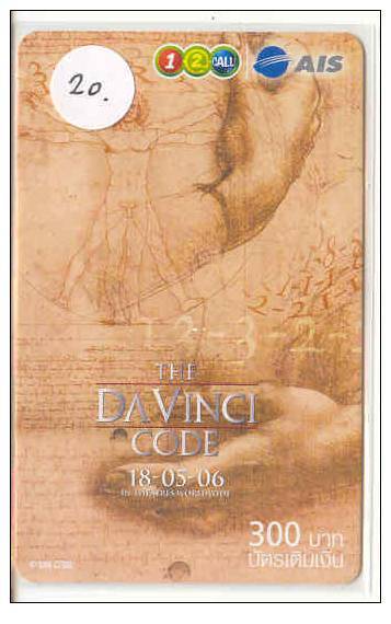 Leonard Da Vinci Code Op Telefoonkaart (20) TELECARTE - Peinture