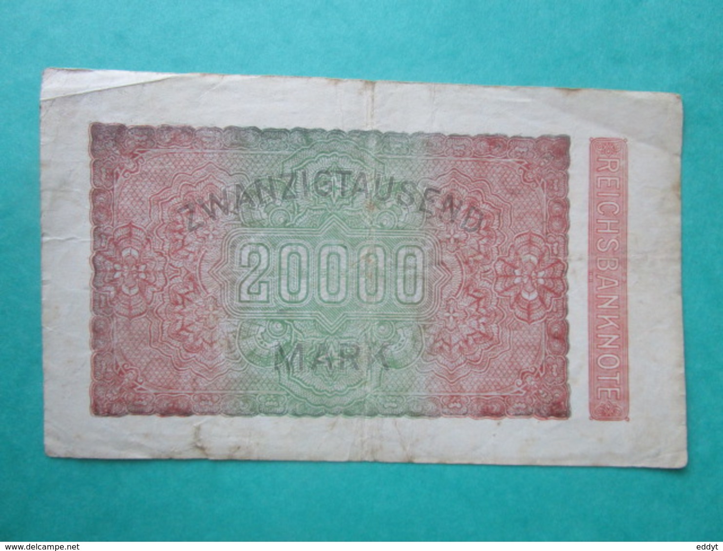 · Billet, Allemagne, 20 000 Mark  -  Ft: 16 X 9,5 Cm - 1923 - 20.000 Mark