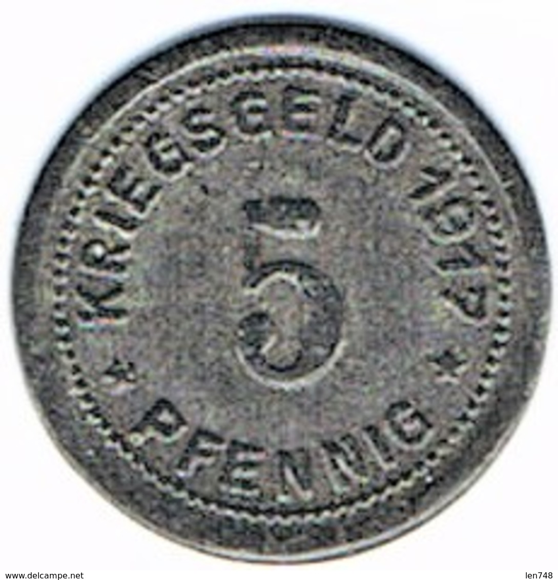 Allemagne - Nécessité - 5 Pf 1917 OHLIGS - Monétaires/De Nécessité