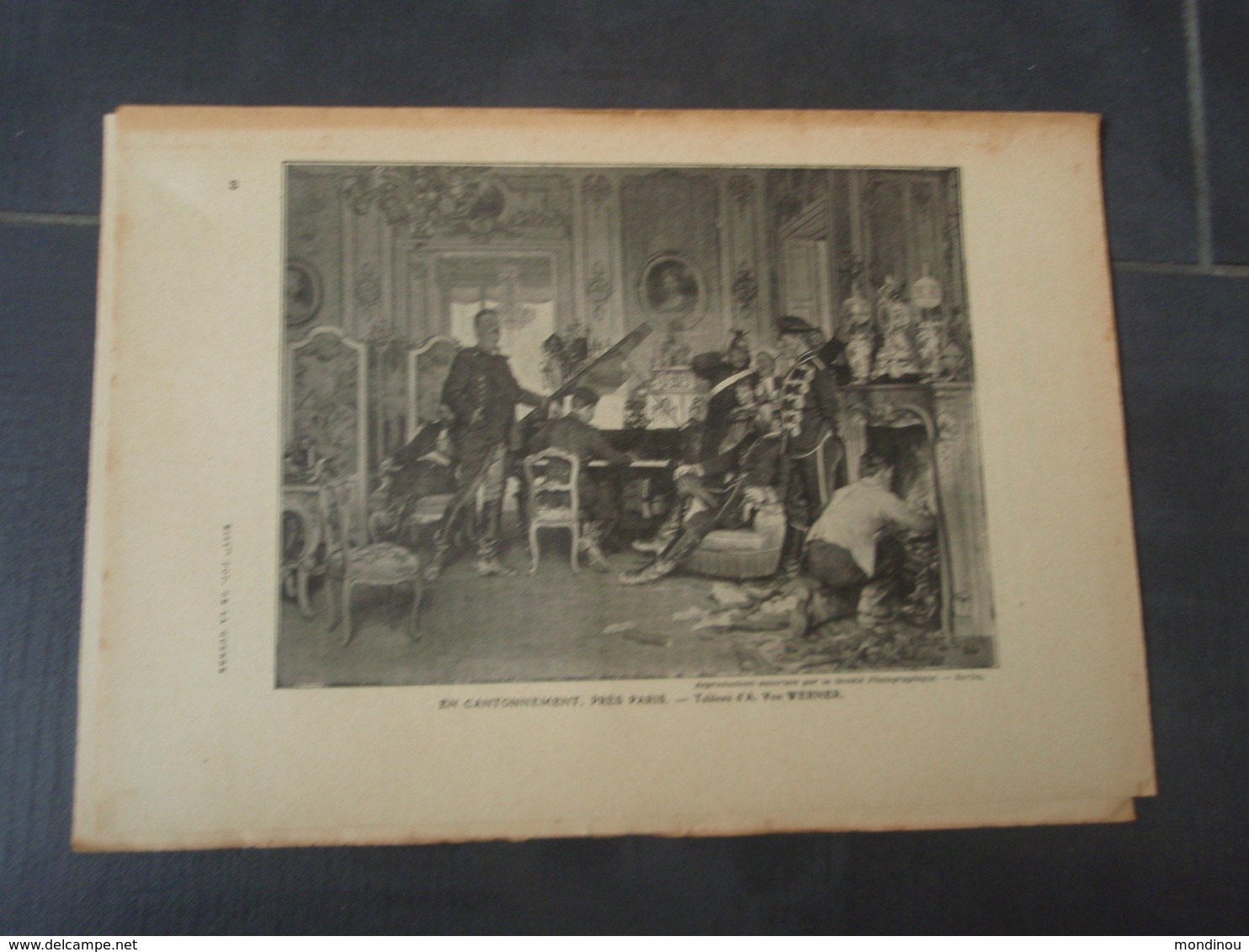 En Cantonnement Près De Paris Extrait De L'Histoire Populaire De La Guerre 1870/71 Tableau D'A. Von WERNER - Autres & Non Classés