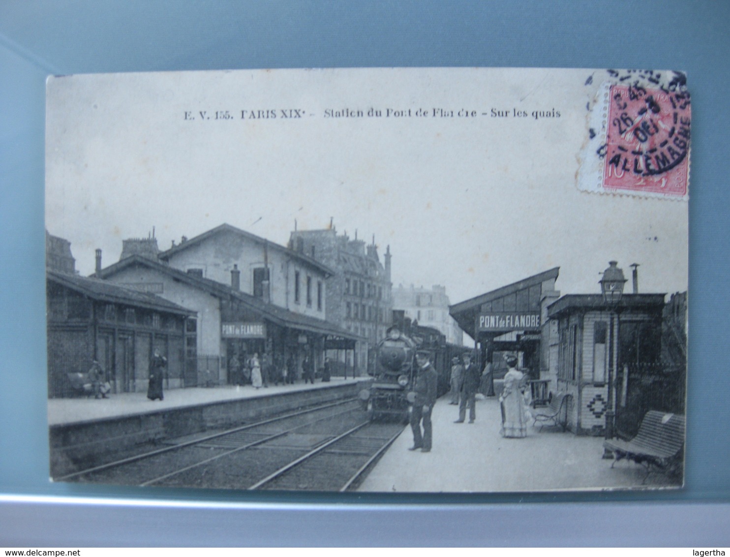 CPA Carte Postale Ancienne Paris XX Station Du Pont De Flandre Sur Les Quai - Panoramic Views