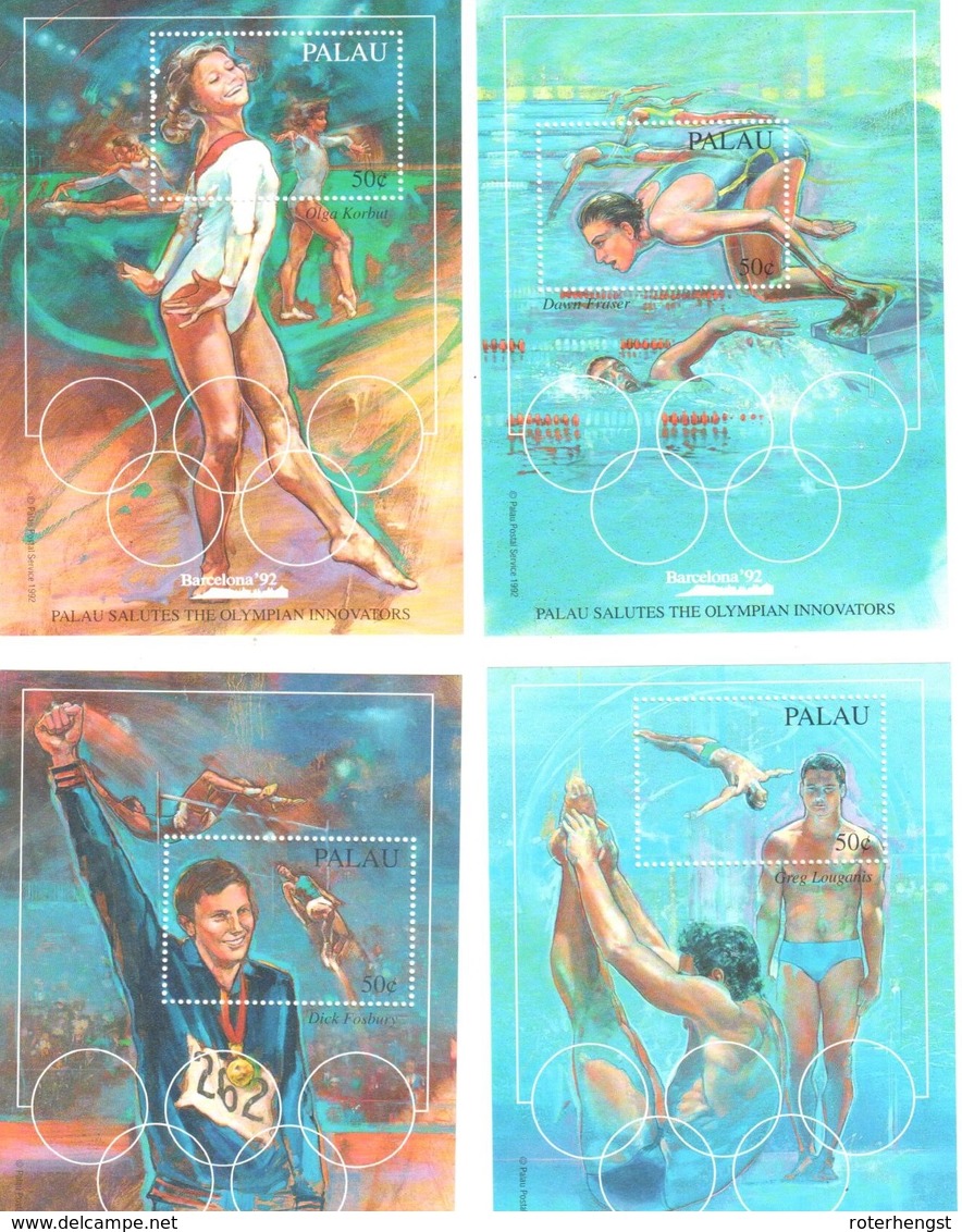 Palau Olympics Barcelona 1992 6 Sheets Mnh ** Below Face Value Of 3 USD - Palau