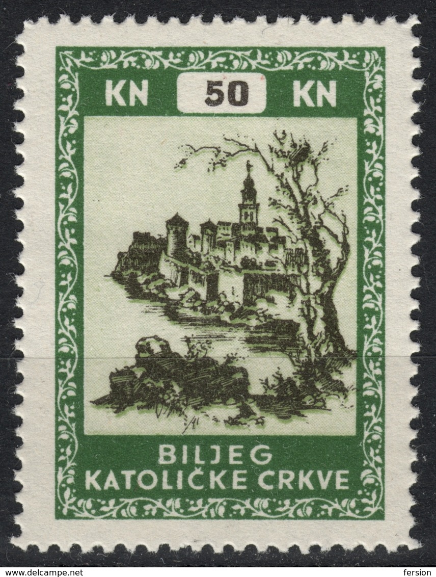 NDH - Croatia Cathedral Church Veglia KRK Cathedral Revenue Tax Stamp Of Catholic Church - Used - Croatia