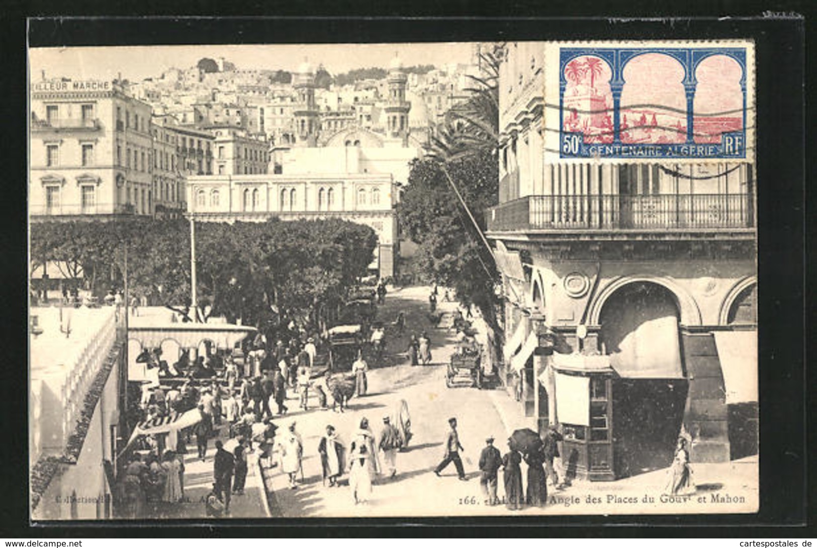 CPA Alger, Angle Des Places Du Gouv. Et Mahon - Algiers