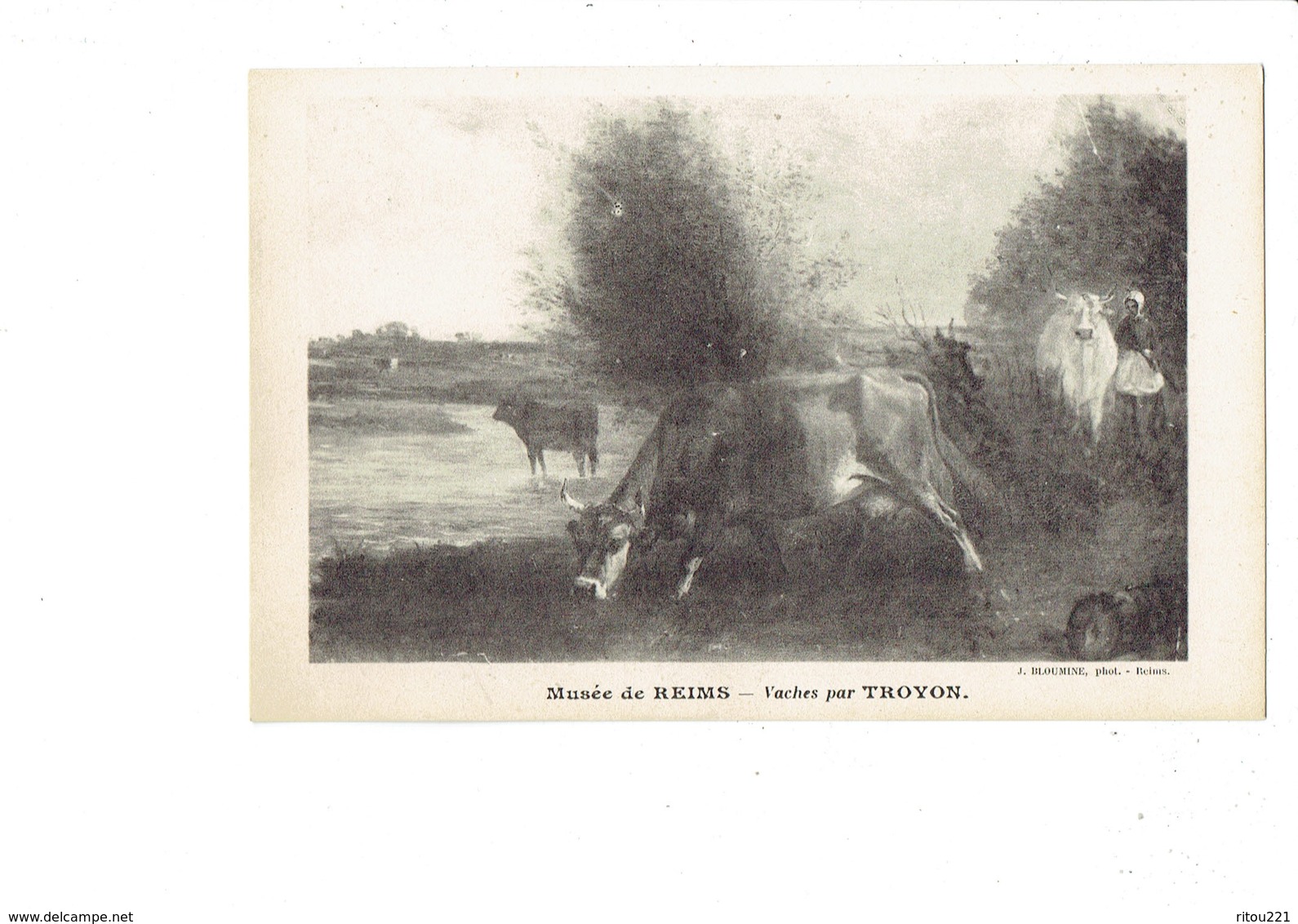 Cpa - Musée De Reims - Vaches Par TROYON - J. Bloumine - Vache - Vaches