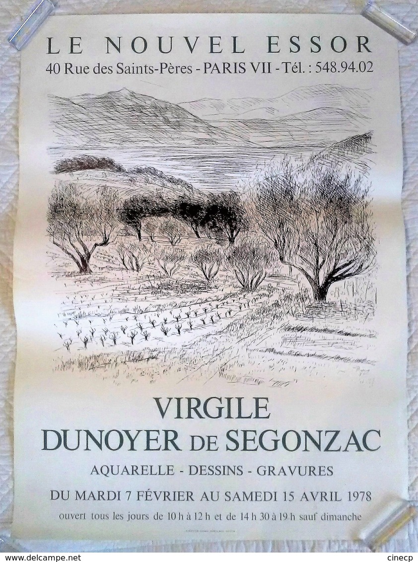 AFFICHE ANCIENNE ORIGINALE EXPOSITION DUNOYER DE SEGONZAC Galerie Le Nouvel Essor Paris 7è 1978 - Paysage - Affiches