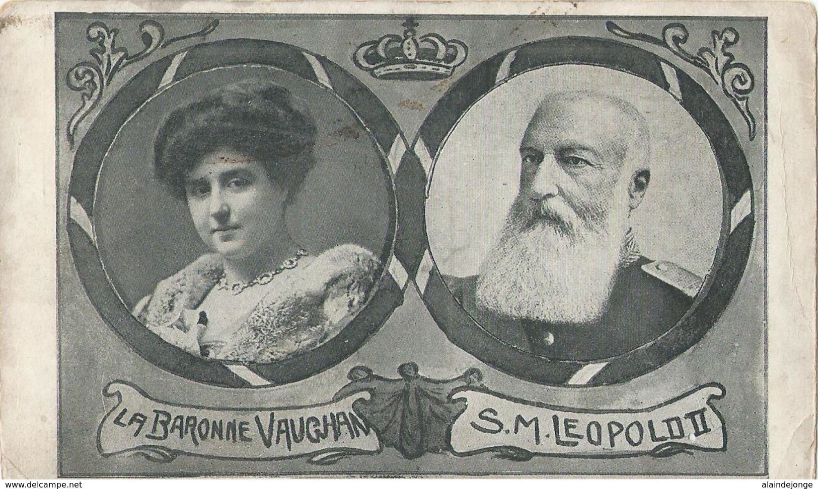 La Baronne Caughan - S.M. Leopold II - Ed. J. Frimat Ostende - Familles Royales