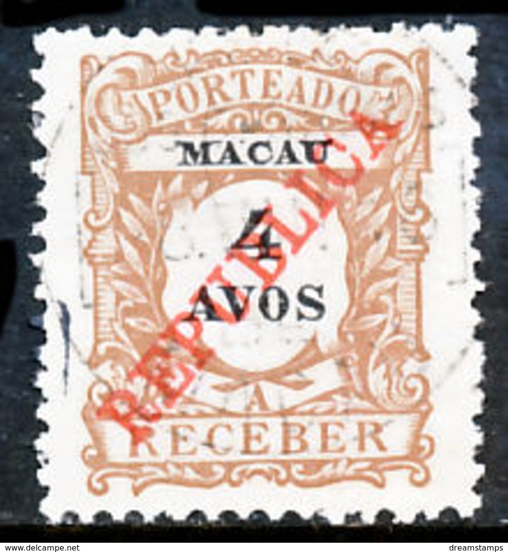 !										■■■■■ds■■ Macao Postage Due 1914 AF#26 ø Local "republica" 4 Avos (x12035) - Timbres-taxe