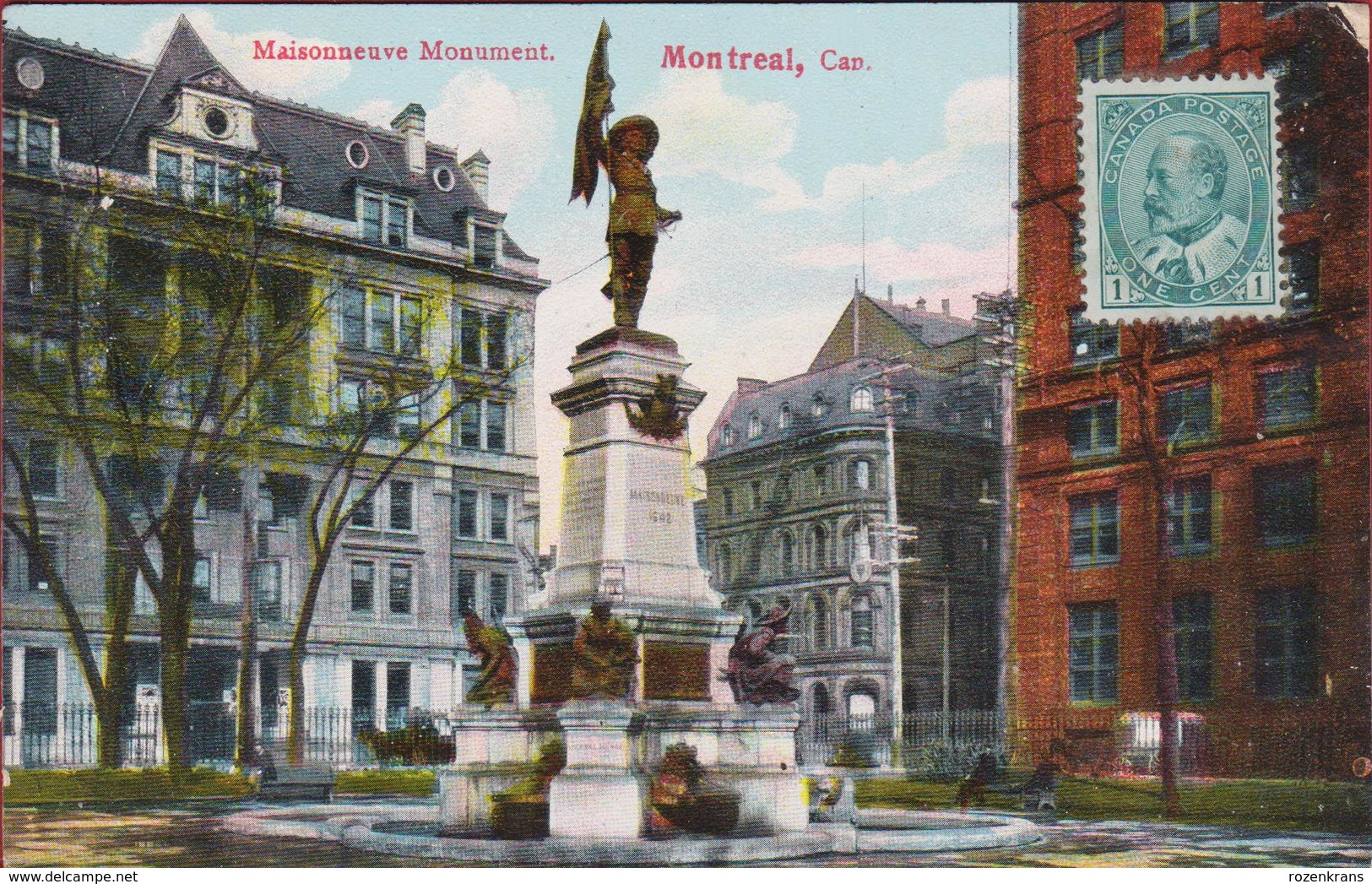 Canada Montreal Quebec Maisonneuve Monument 1909 - Montreal