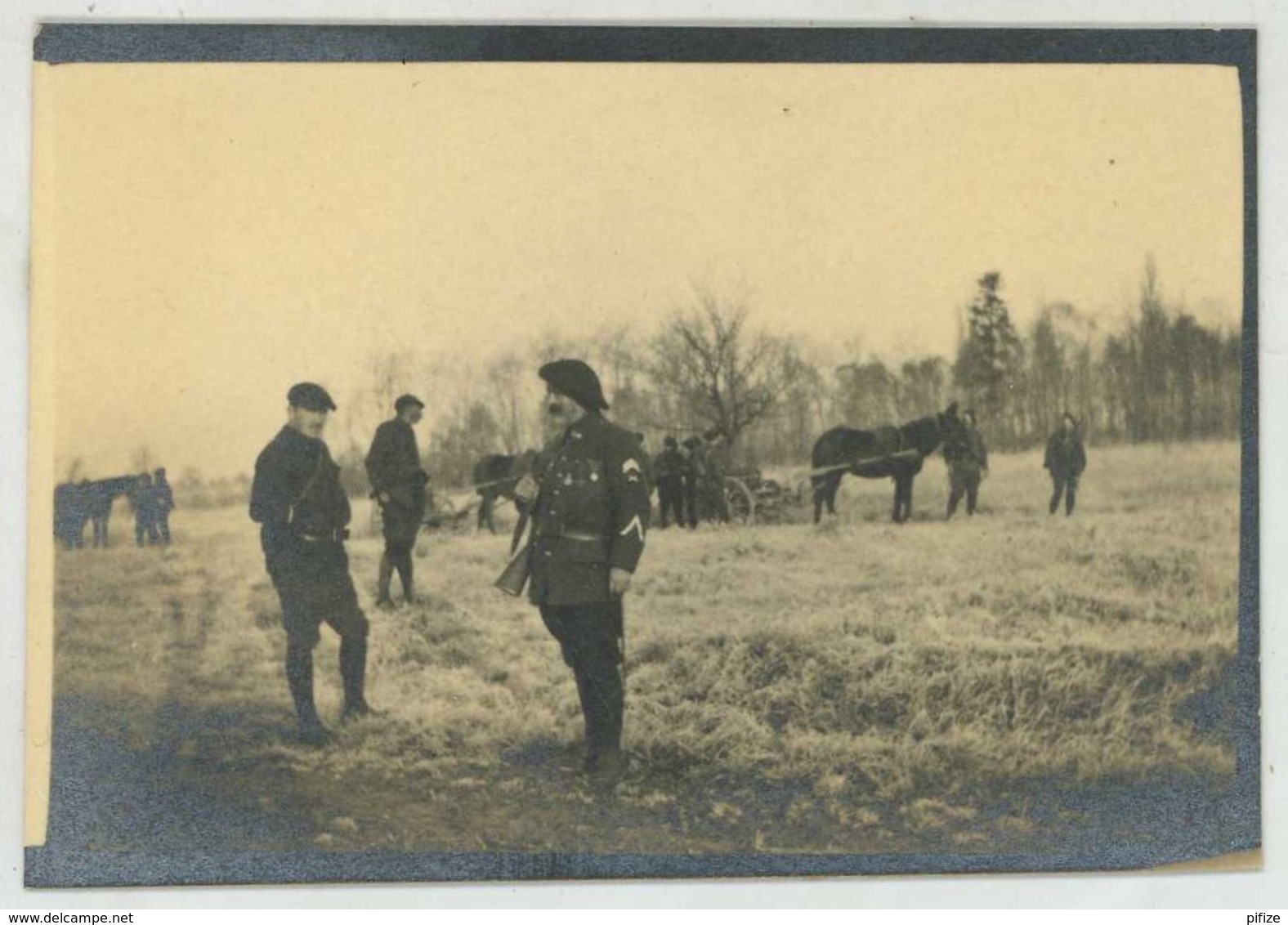 Guerre De 1914-18 . 4 Photos . 114e RI ? Mitrailleuse . - Guerre, Militaire