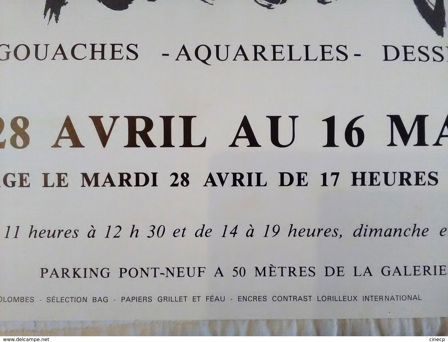 AFFICHE ANCIENNE ORIGINALE EXPOSITION G. HERVIGO Galerie Des Orfèvres Paris 1er 1981 - Fare Huahine Polynésie - Plakate