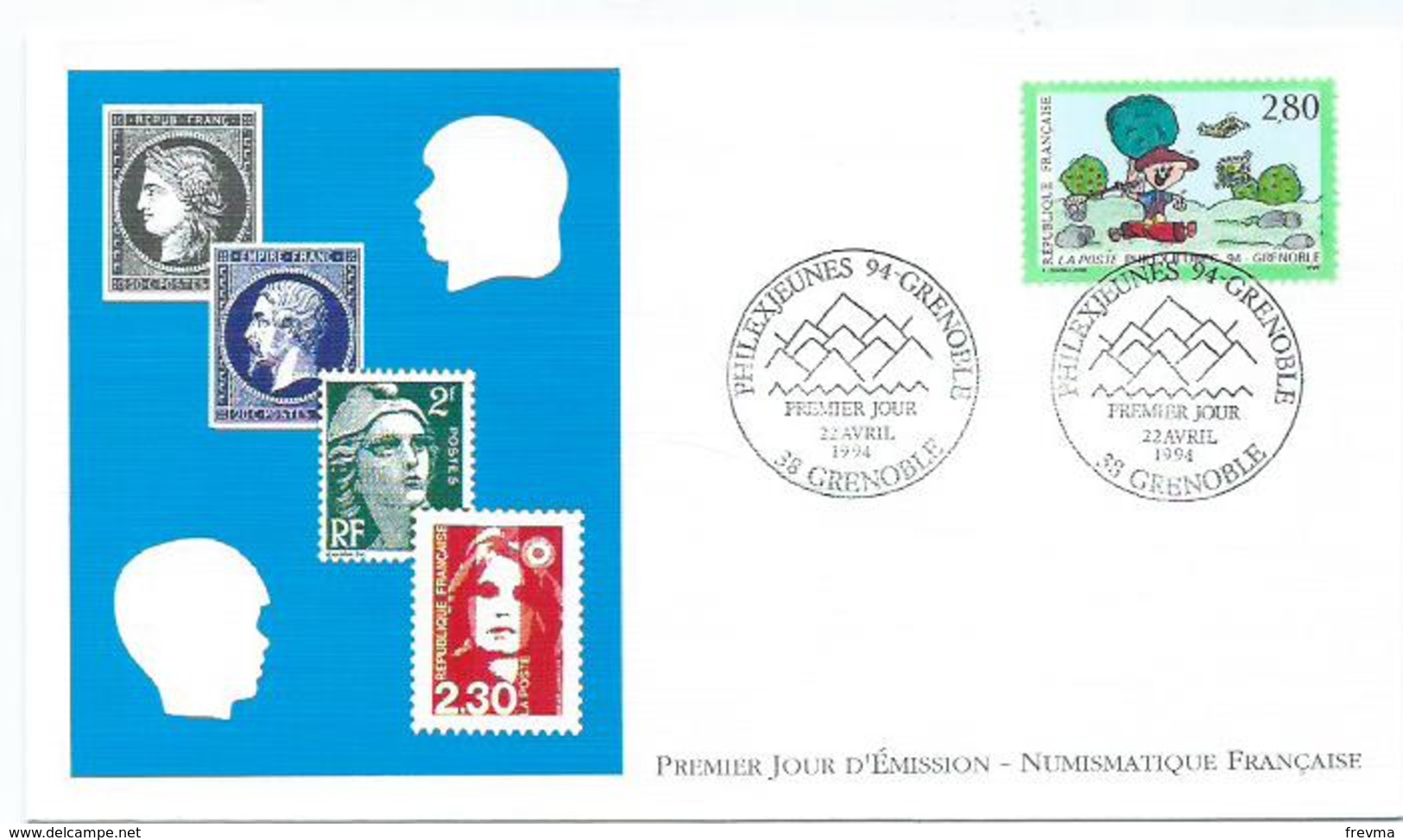 Enveloppe 1er Jour France FDC Philexjeunes Grenoble 1994 - 1990-1999