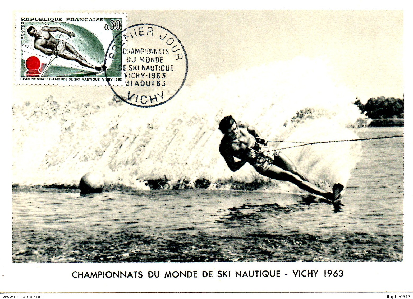 FRANCE. N°1395 Sur Carte Maximum De 1963. Ski Nautique. - Ski Nautique