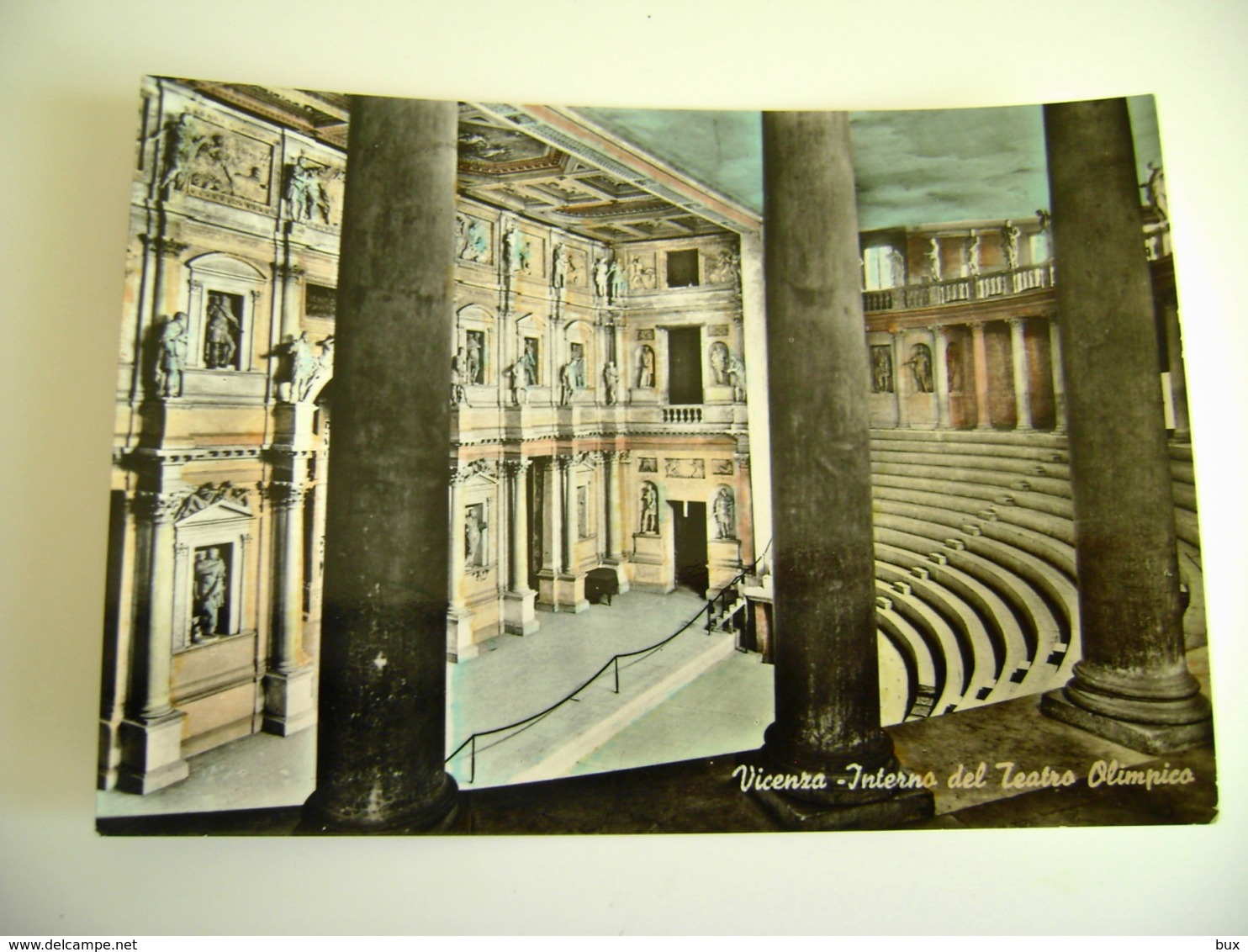 VICENZA TEATRO  OLIMPICO     THEATRE   Théâtre     POSTCARD  USED ACQUERELLATA - Teatro