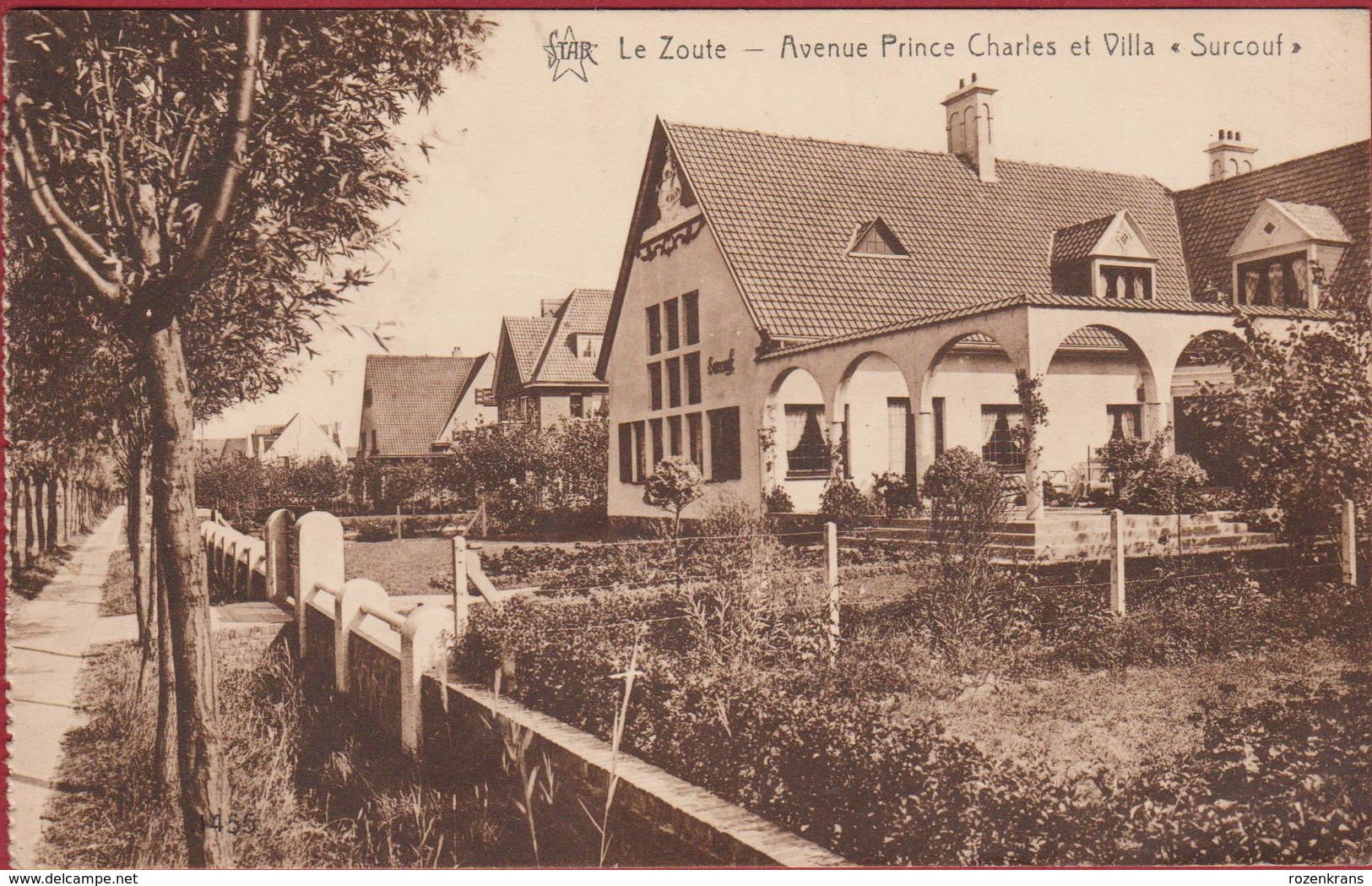 Knokke Knocke Sur Mer Le Zoute Avenue Prince Charles Et Villa Surcouf (zeer Lichte Kreuk) - Knokke