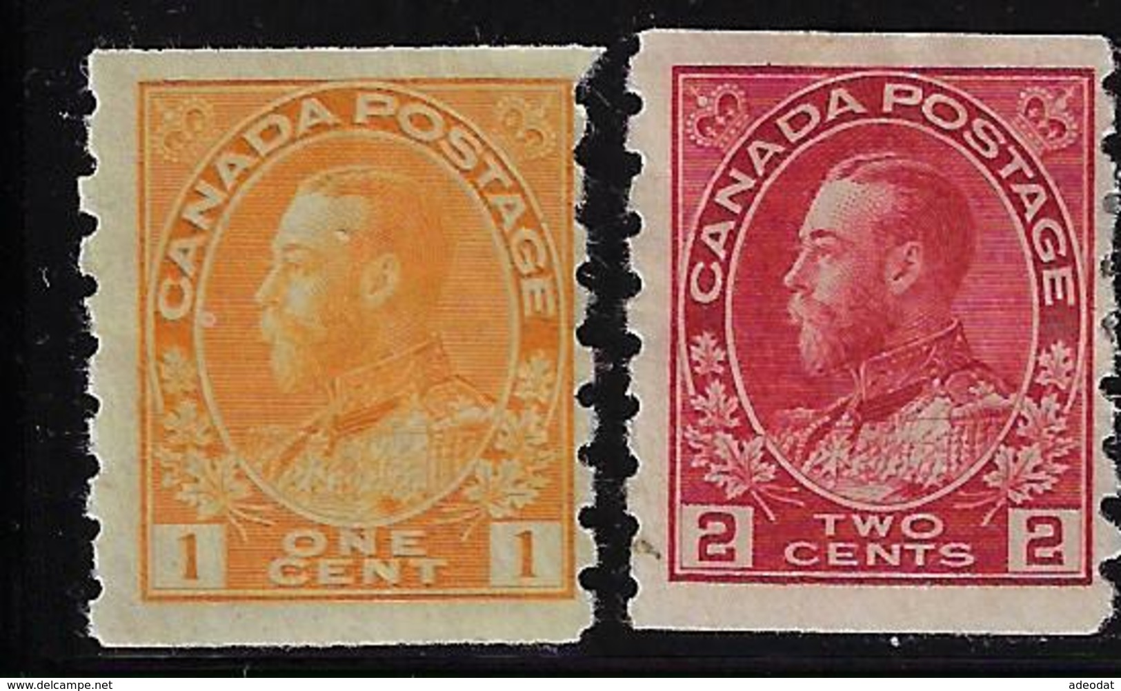 Canada 1912-24 SCOTT 126*-127* COIL CAT VALUE US $ 56.25 - Ongebruikt