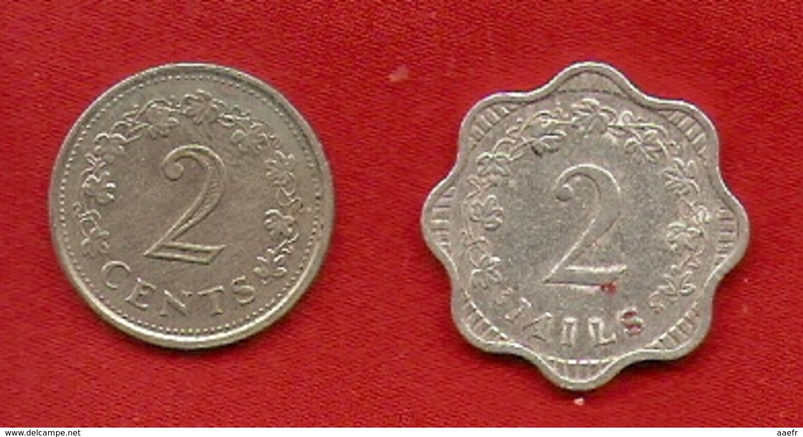 Malte 1972 - 2 Mils, 2 Cents - KM 5, KM 9 - Malte