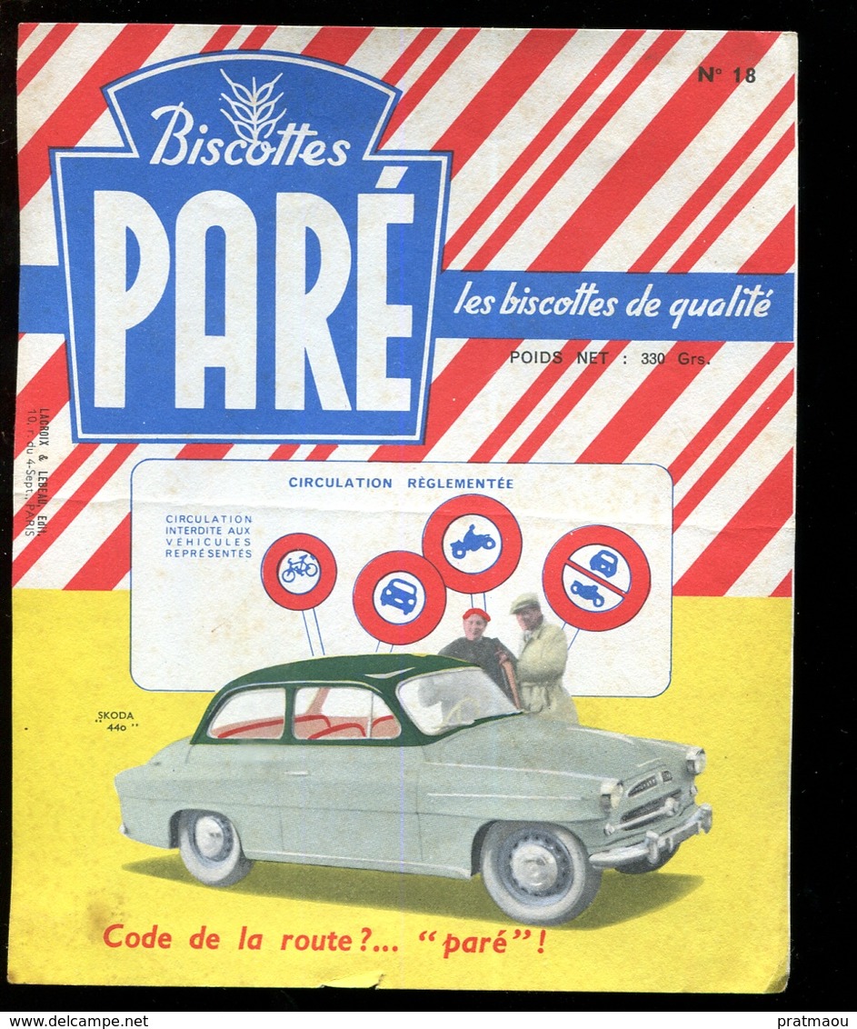 BVD1  Biscottes Paré.  Automobile Skoda 440 - Biscottes