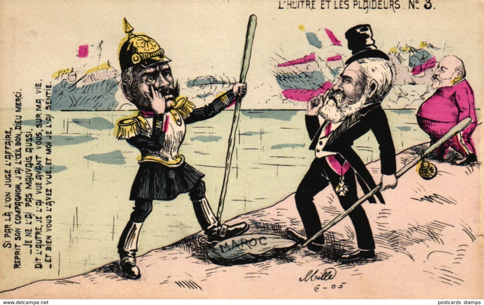 L' Huître Et Les Plaideurs No. 3, Emile Loubet Guillaume II,  Edouard 7 , Sign. Mille - Satiriques