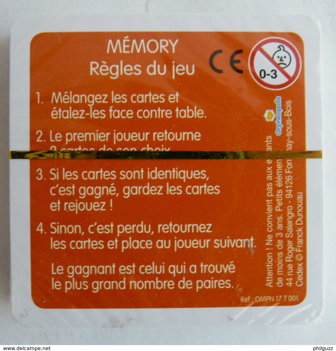 JEU DE CARTES PUBLICITAIRE MEMORY AU PROFIL DES ORPHELINS DE LA POLICE Neuf Sous Film - Estatuas En Resina