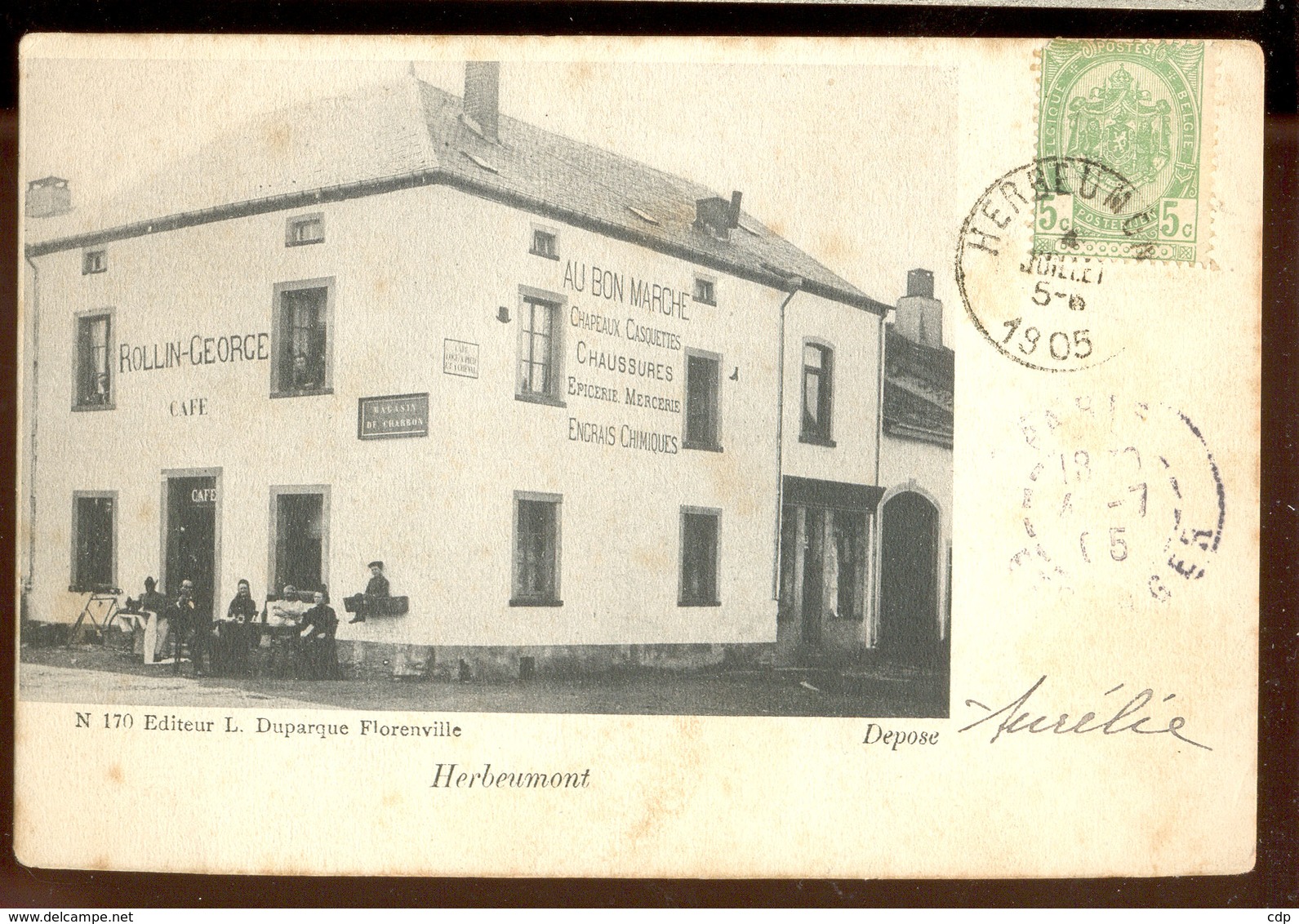 Cpa Herbeumont  Café Magasin  1905 - Herbeumont