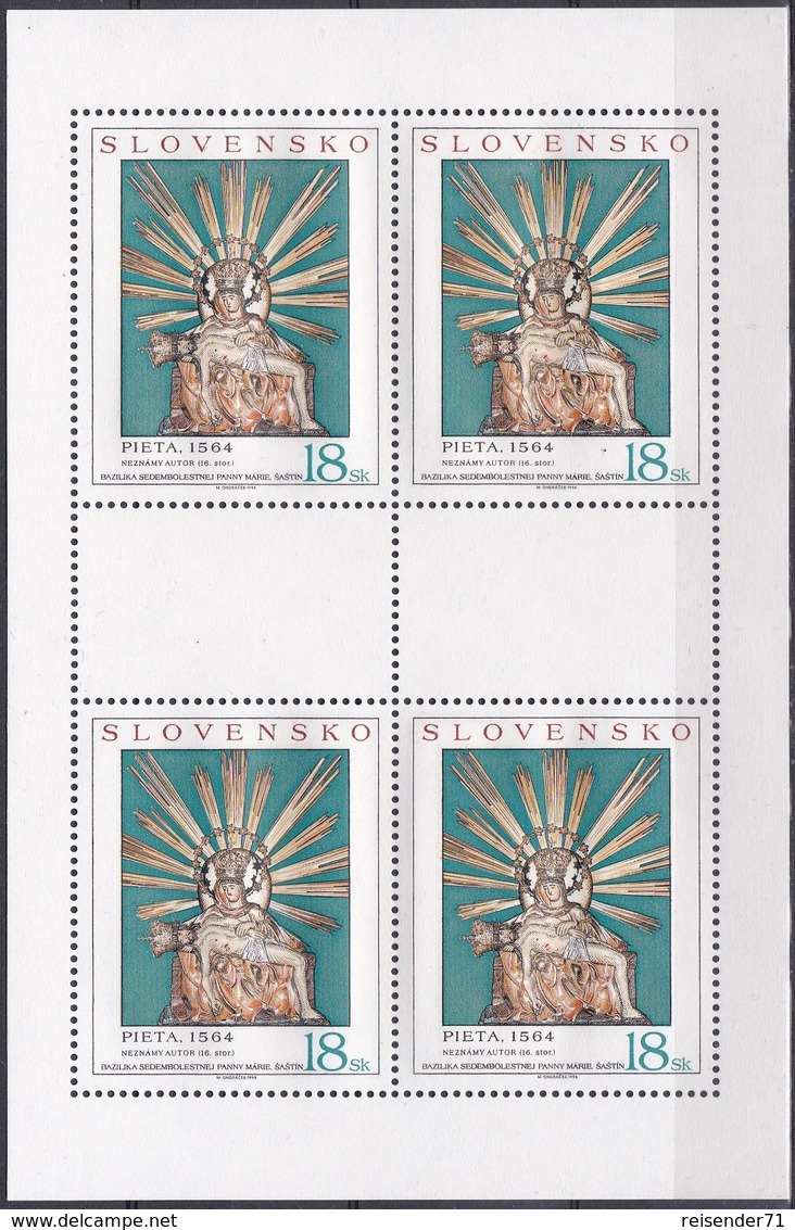 Slowakei Slovakia Slovensko 1998 Religion Christentum Kunst Arts Kultur Culture Pieta Basilika Madonna, Mi. 321 ** - Unused Stamps