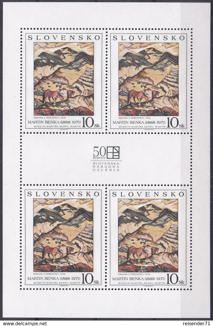 Slowakei Slovakia Slovensko 1998 Kunst Arts Kultur Culture Gemälde Paintings Künstler Benka Fulla Fischer, Mi. 324-5 ** - Unused Stamps