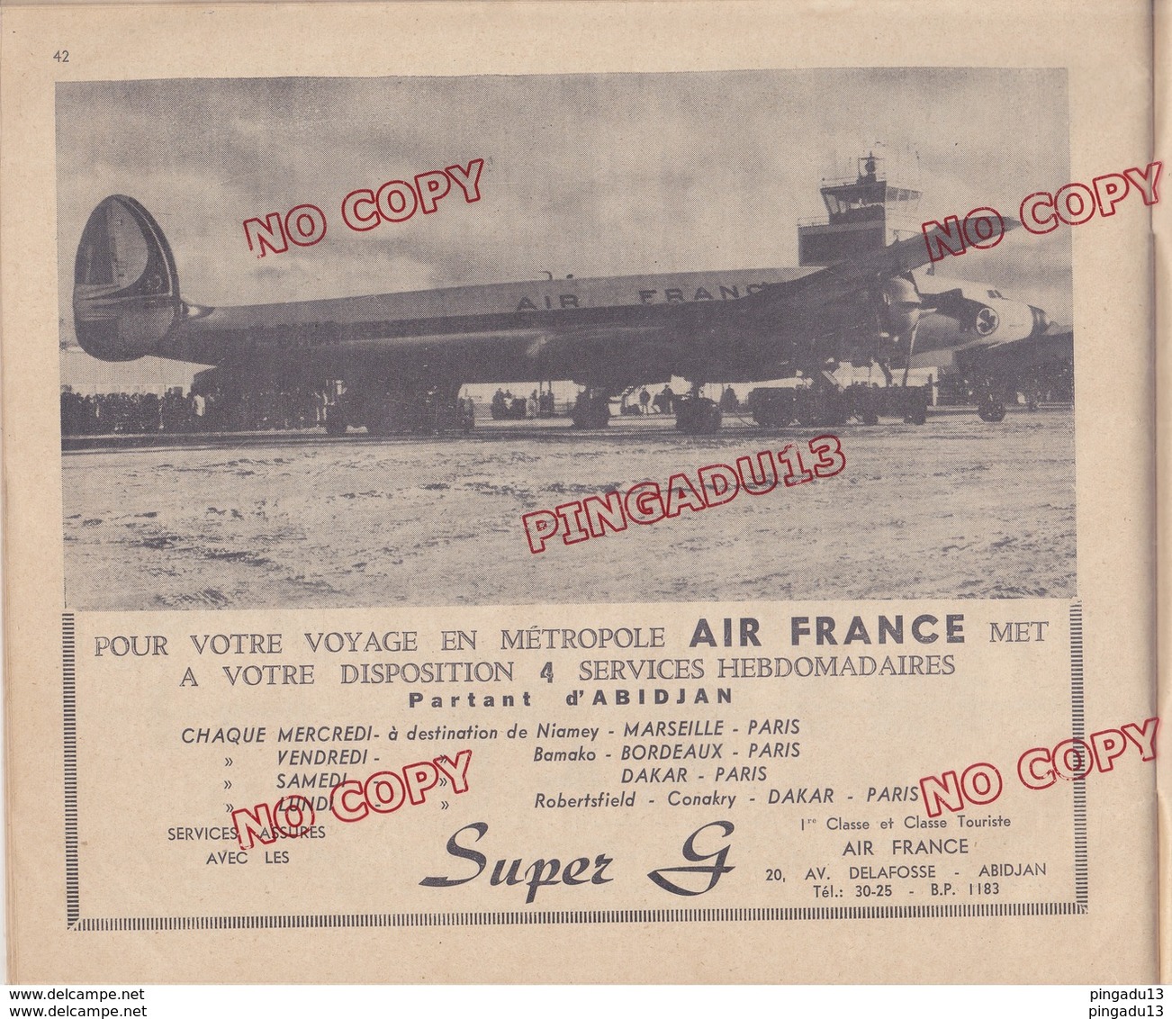 Au Plus Rapide Abidjan Côte D'Ivoire Programme Inauguration Pont Publicité Simca Aronde Air France Commerce 44 Pages - Programmes