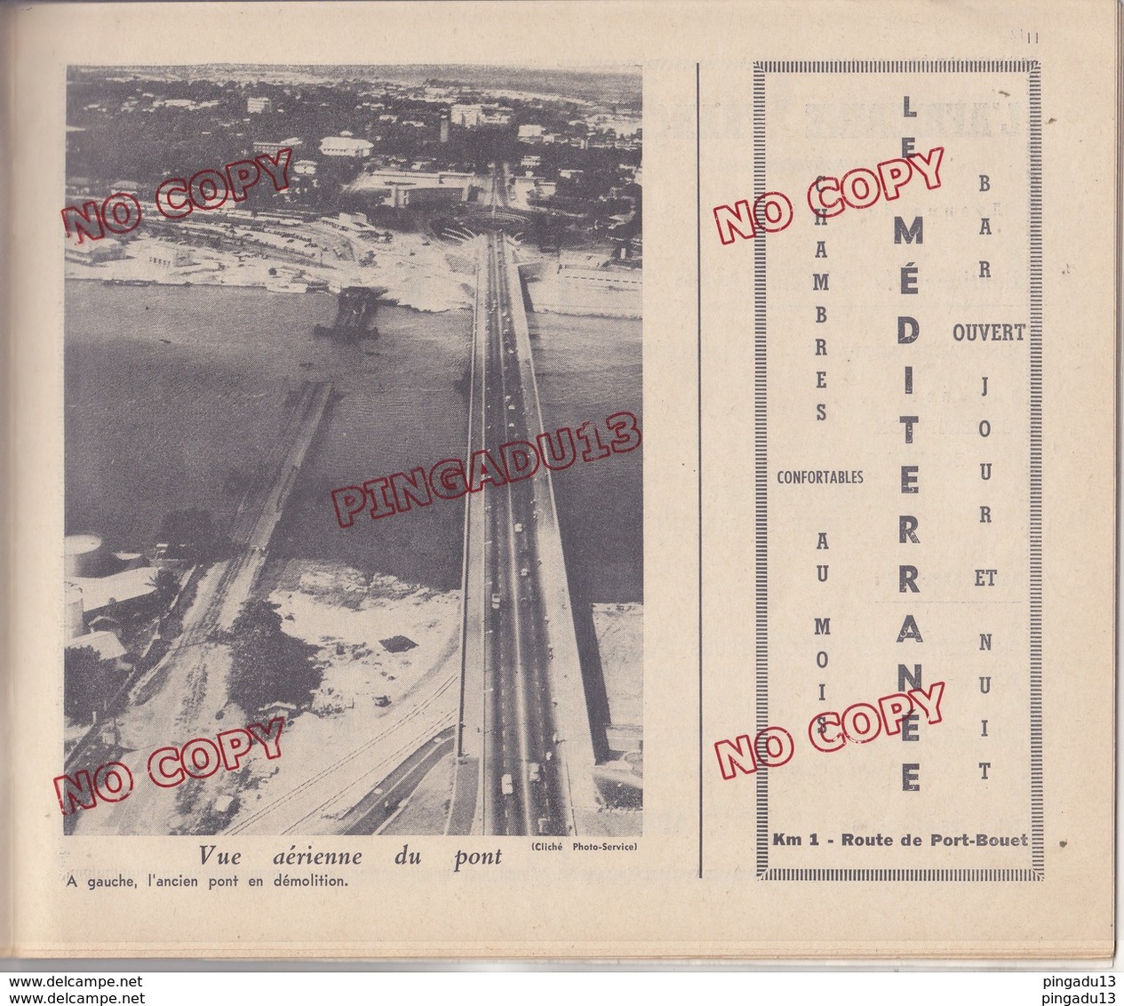 Au plus rapide Abidjan Côte d'Ivoire Programme inauguration Pont publicité Simca Aronde Air France commerce 44 pages