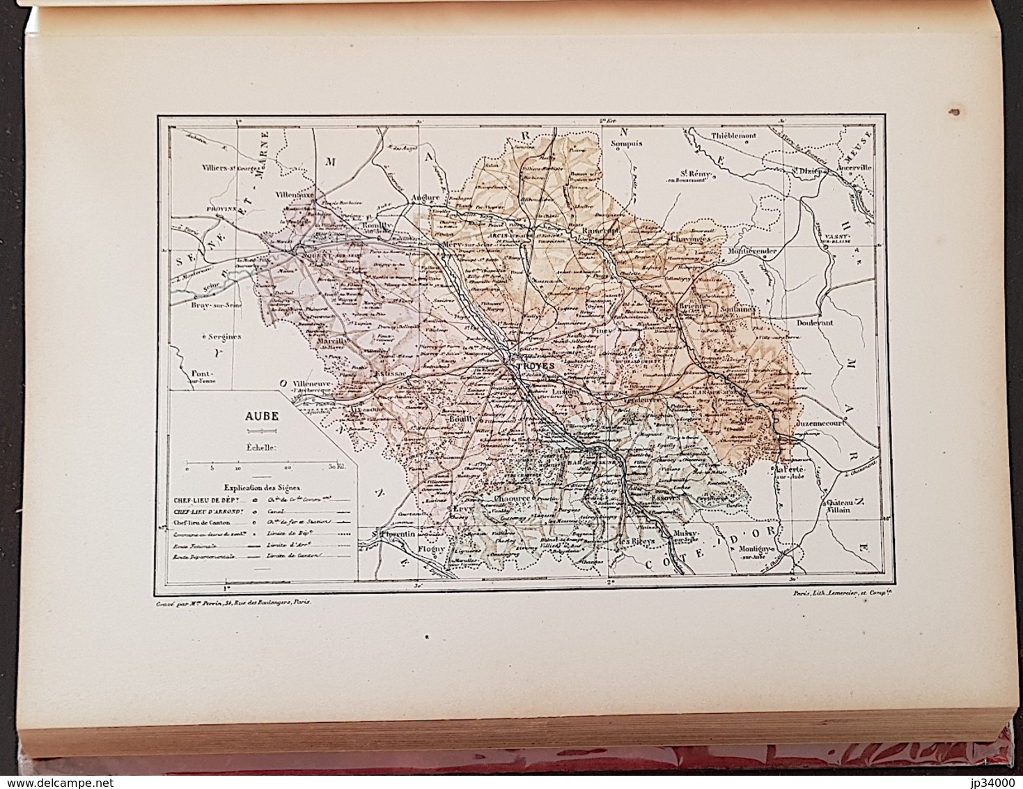 CARTE GEOGRAPHIQUE ANCIENNE: FRANCE: AUBE(10) (garantie Authentique. Epoque 19 ème Siècle) - Cartes Géographiques