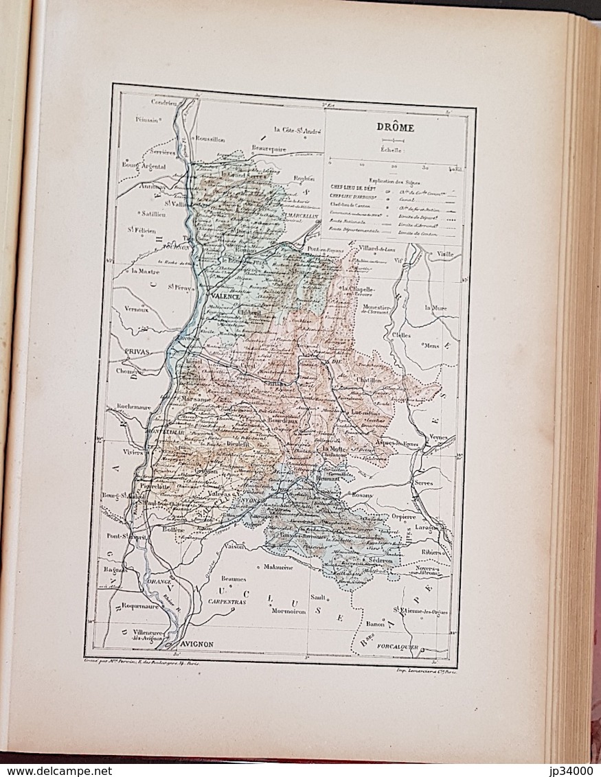 CARTE GEOGRAPHIQUE ANCIENNE: FRANCE: DROME (26) (garantie Authentique. Epoque 19 ème Siècle) - Cartes Géographiques