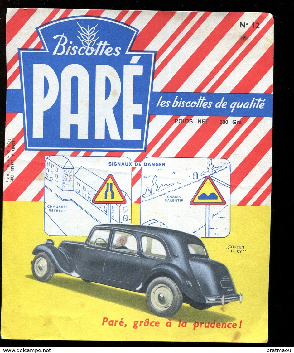 BVD1  Biscottes Paré.  Automobile Citroën 11 Cv - Biscottes