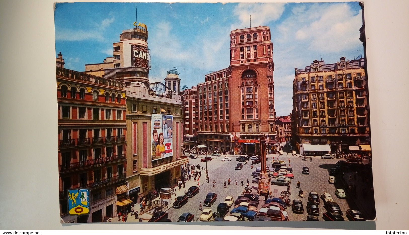 Spain, España - Madrid - Plaza Del Callao - Car, Auto, Voiture - Cinema - 1961 - Viaggiata - Madrid