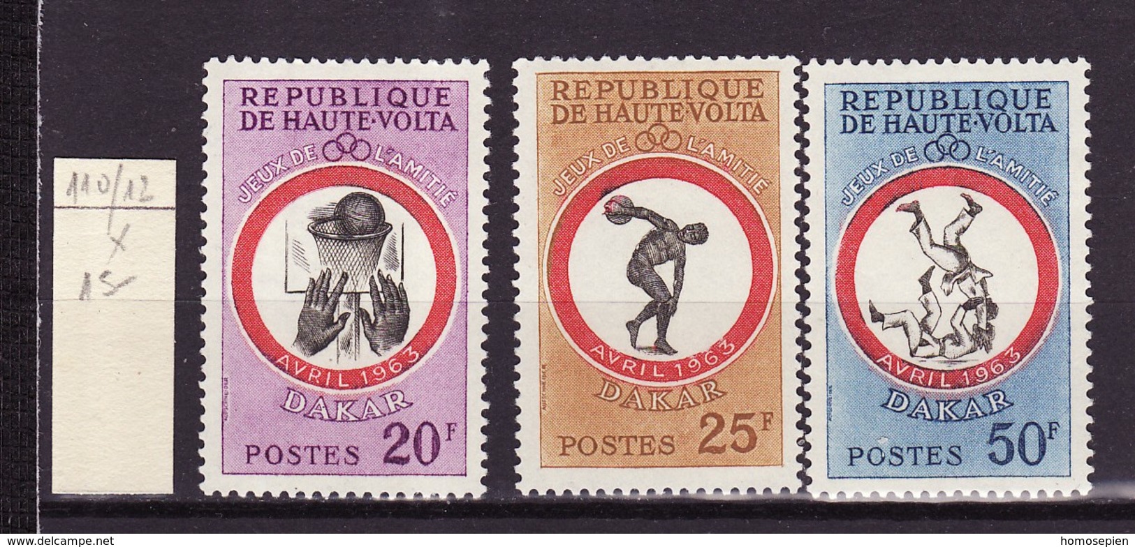 Haute Volta - Obervolta - Upper Volta - Burkina Faso 1963 Y&T N°110 à 112 - Michel N°117 à 119 * - Jeux Sportifs - Haute-Volta (1958-1984)