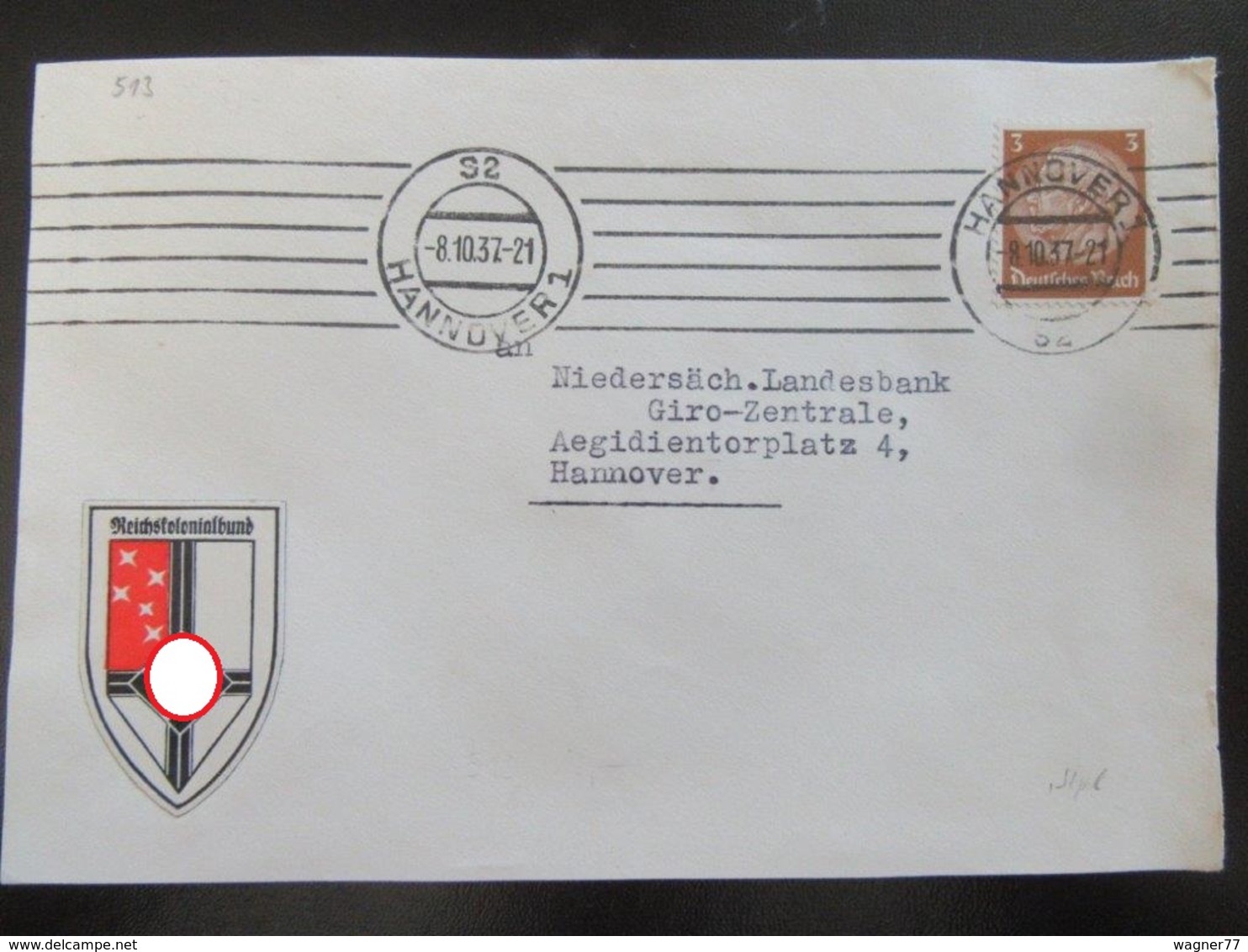 Brief Mit Vignette Reichskolonialbund 1937 - Briefe U. Dokumente
