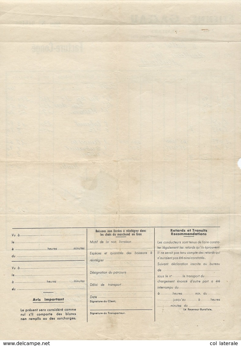 Facture Congé Vignette Fiscal Vins Et Spiritueux 1960 Etienne Gazeau Challans TB 210 X 310 Mm RR - Autres & Non Classés