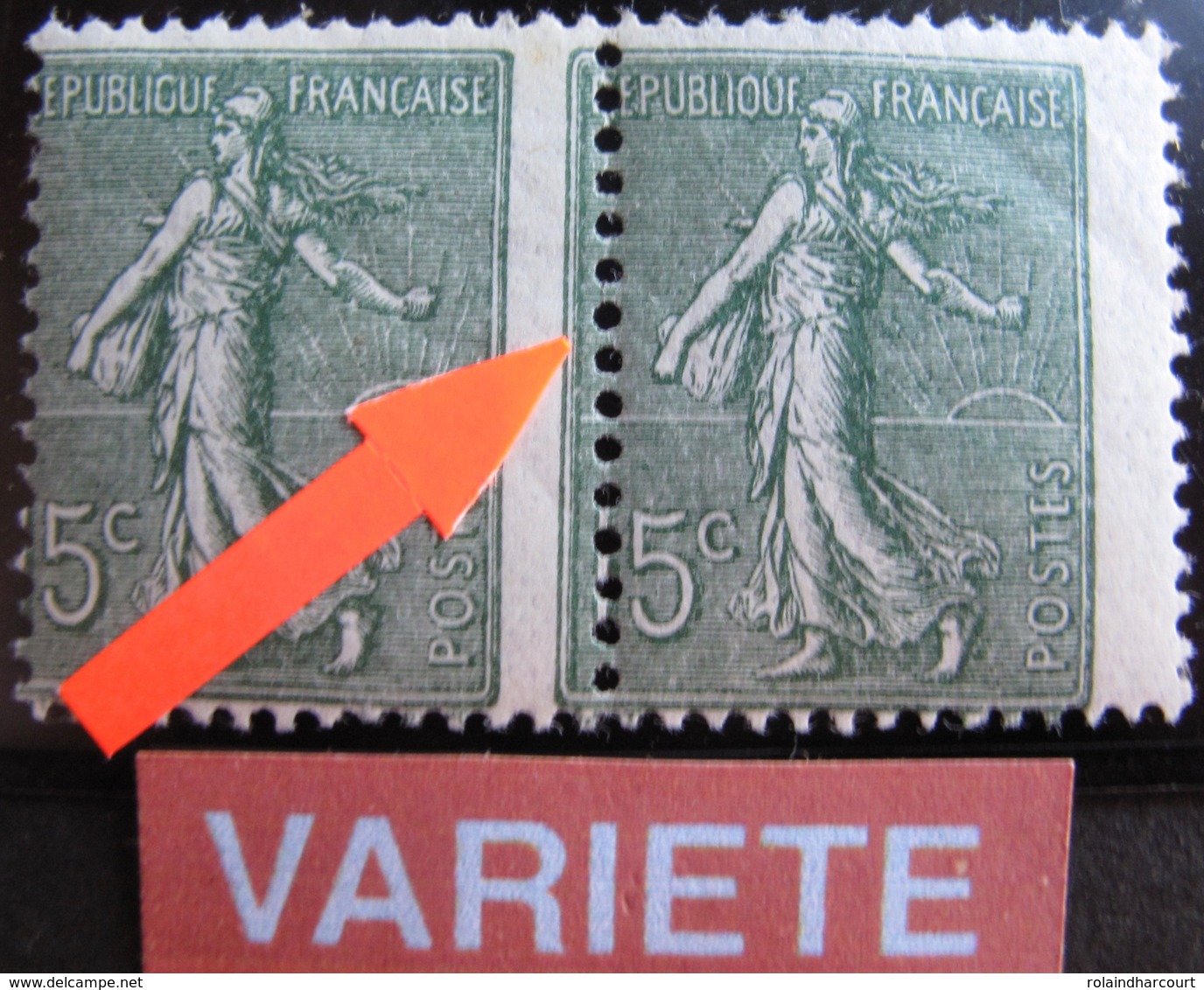 R1934/8 - 1903 - TYPE SEMEUSE LIGNEE (PAIRE) N°130 TIMBRES NEUFS** PIQUAGE A CHEVAL - Ongebruikt