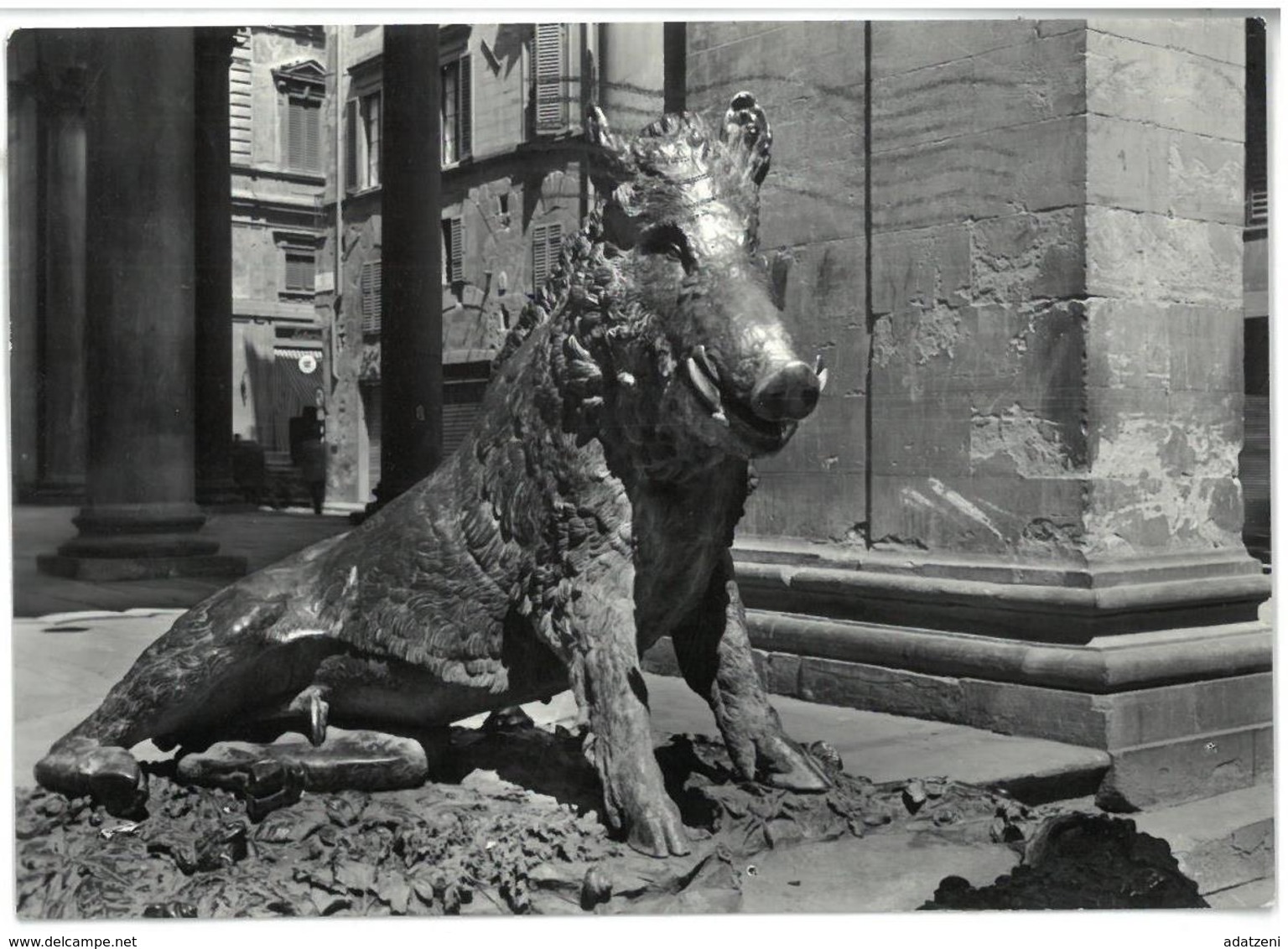 Tematica Arte Firenze  Loggia Del Mercato Nuovo Il Cinghiale Del Tacca Viaggiata 1963 Condizioni Come Da Scansione - Sculptures