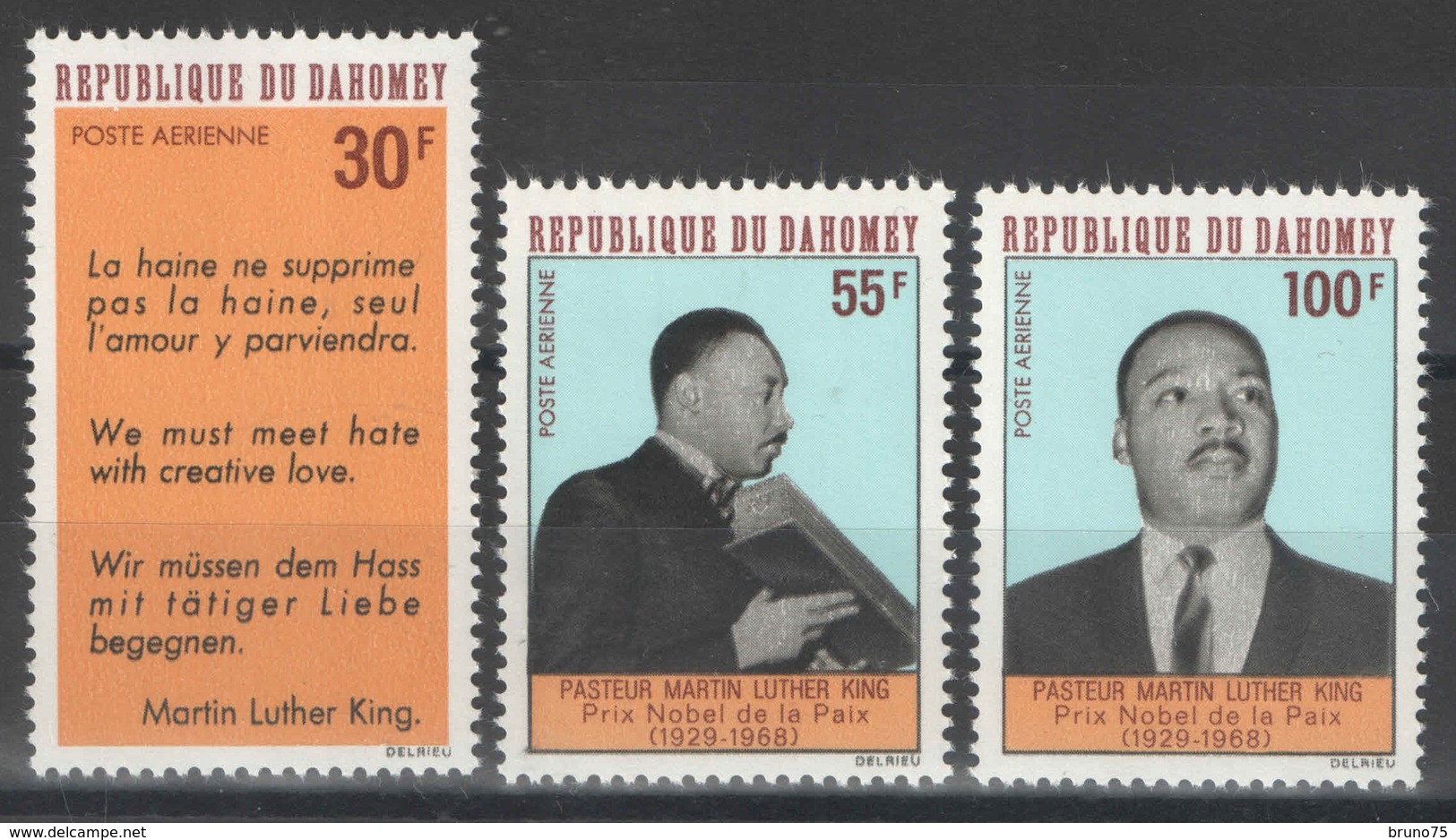 Dahomey - YT PA 75-77 ** - 1968 - Martin Luther King - Bénin – Dahomey (1960-...)